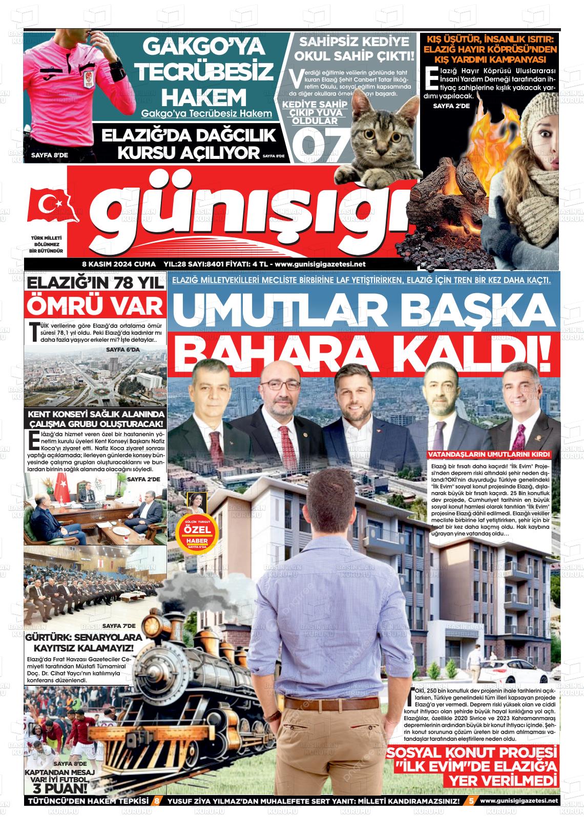 08 Kasım 2024 Gün Işığı Gazete Manşeti