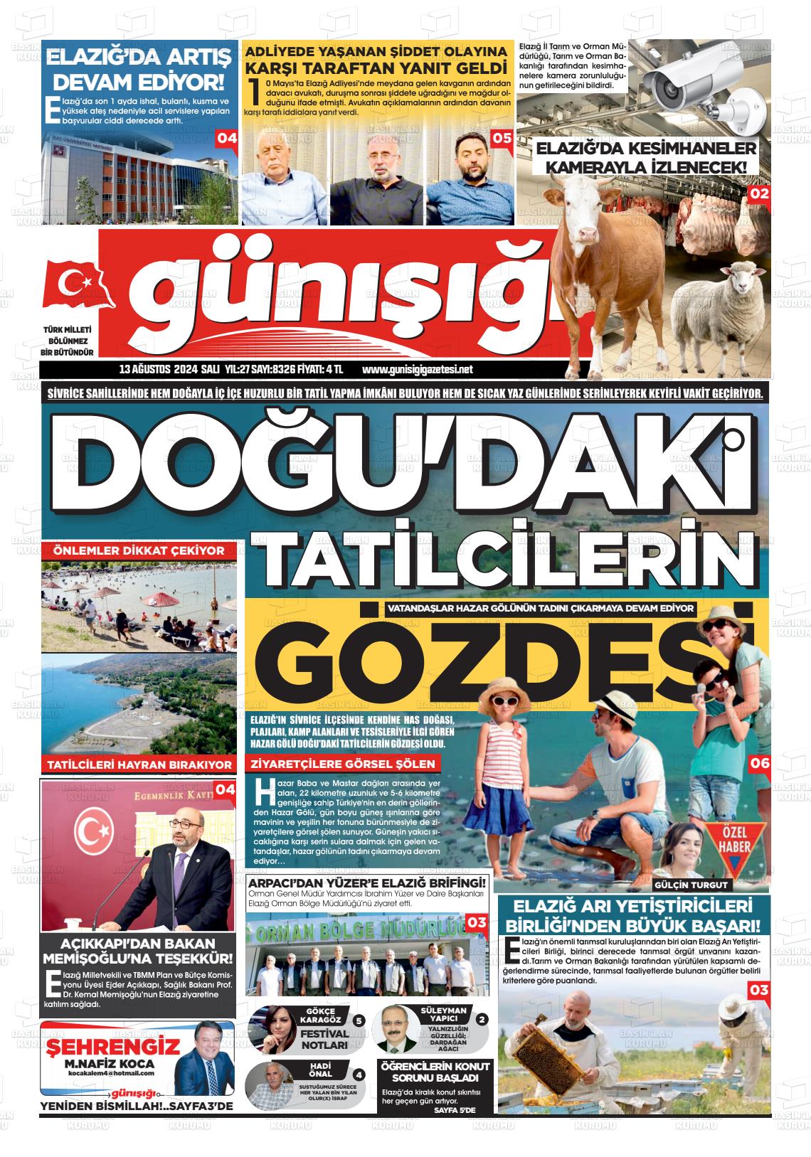 13 Ağustos 2024 Gün Işığı Gazete Manşeti