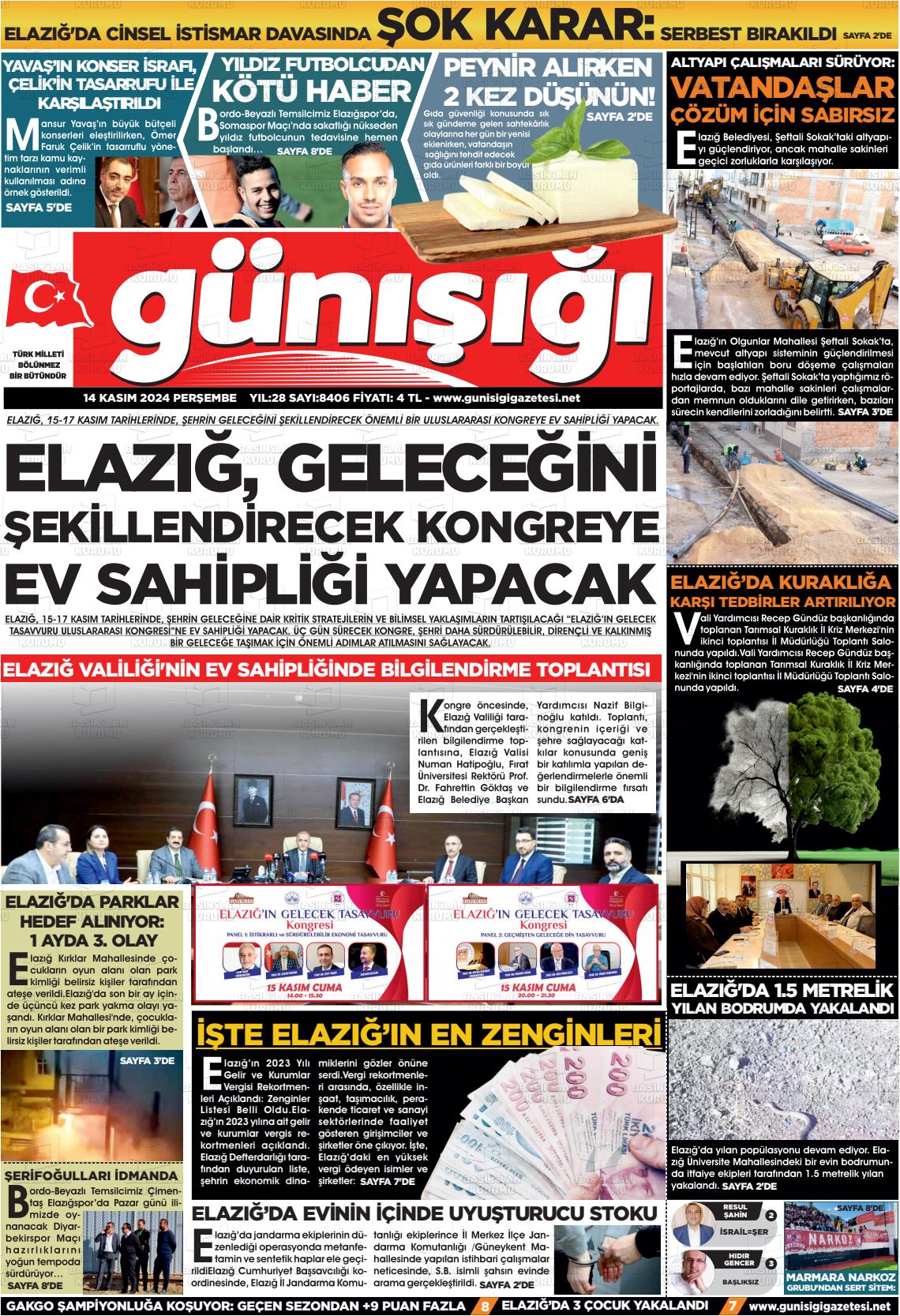 14 Kasım 2024 Gün Işığı Gazete Manşeti