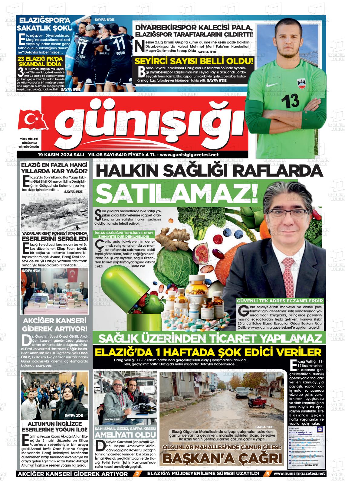 19 Kasım 2024 Gün Işığı Gazete Manşeti