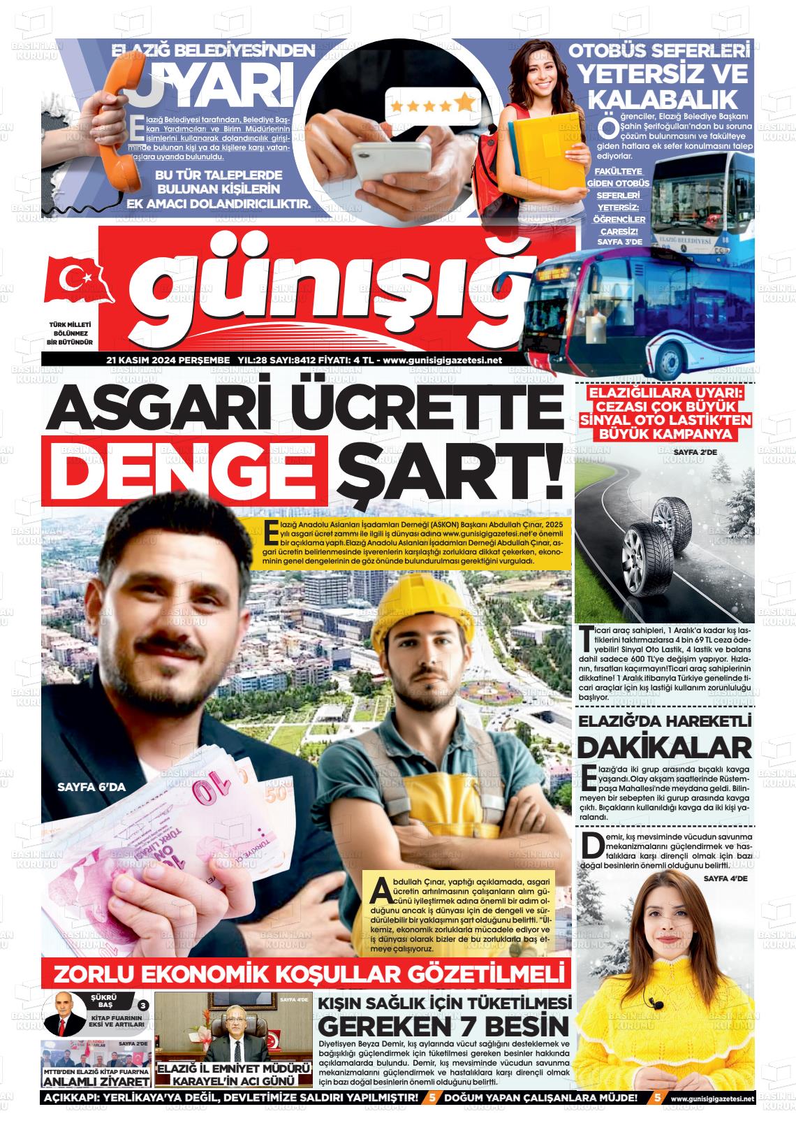 21 Kasım 2024 Gün Işığı Gazete Manşeti