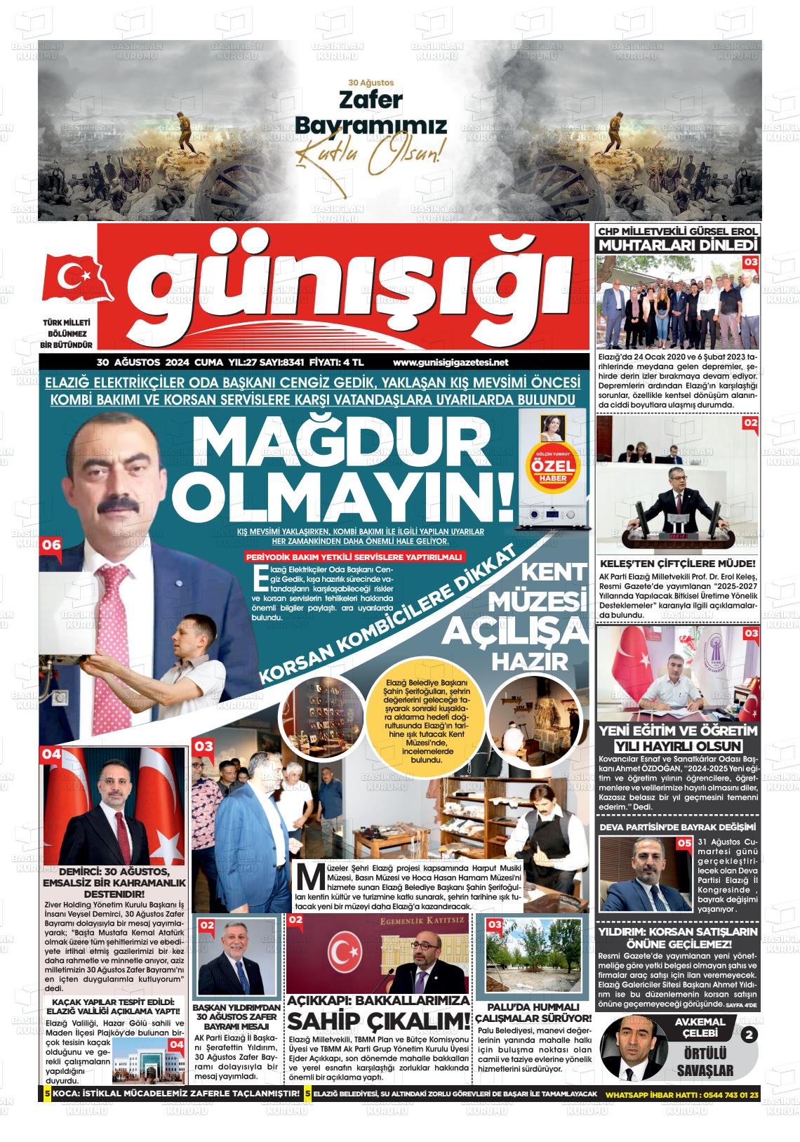 30 Ağustos 2024 Gün Işığı Gazete Manşeti