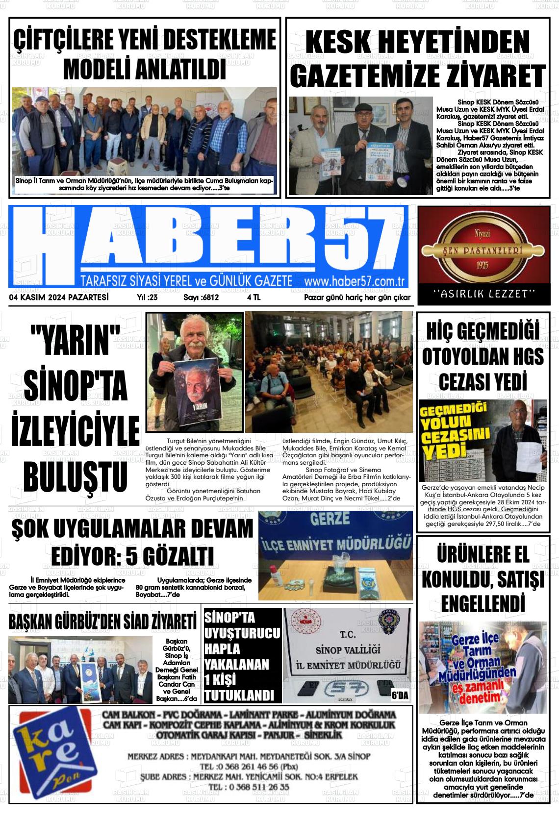 04 Kasım 2024 Haber 57 Gazete Manşeti