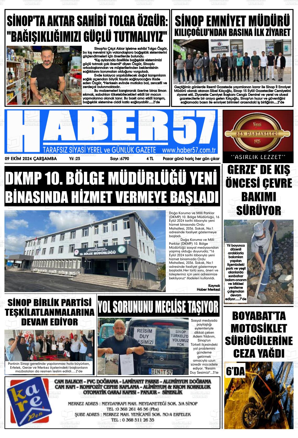 09 Ekim 2024 Haber 57 Gazete Manşeti