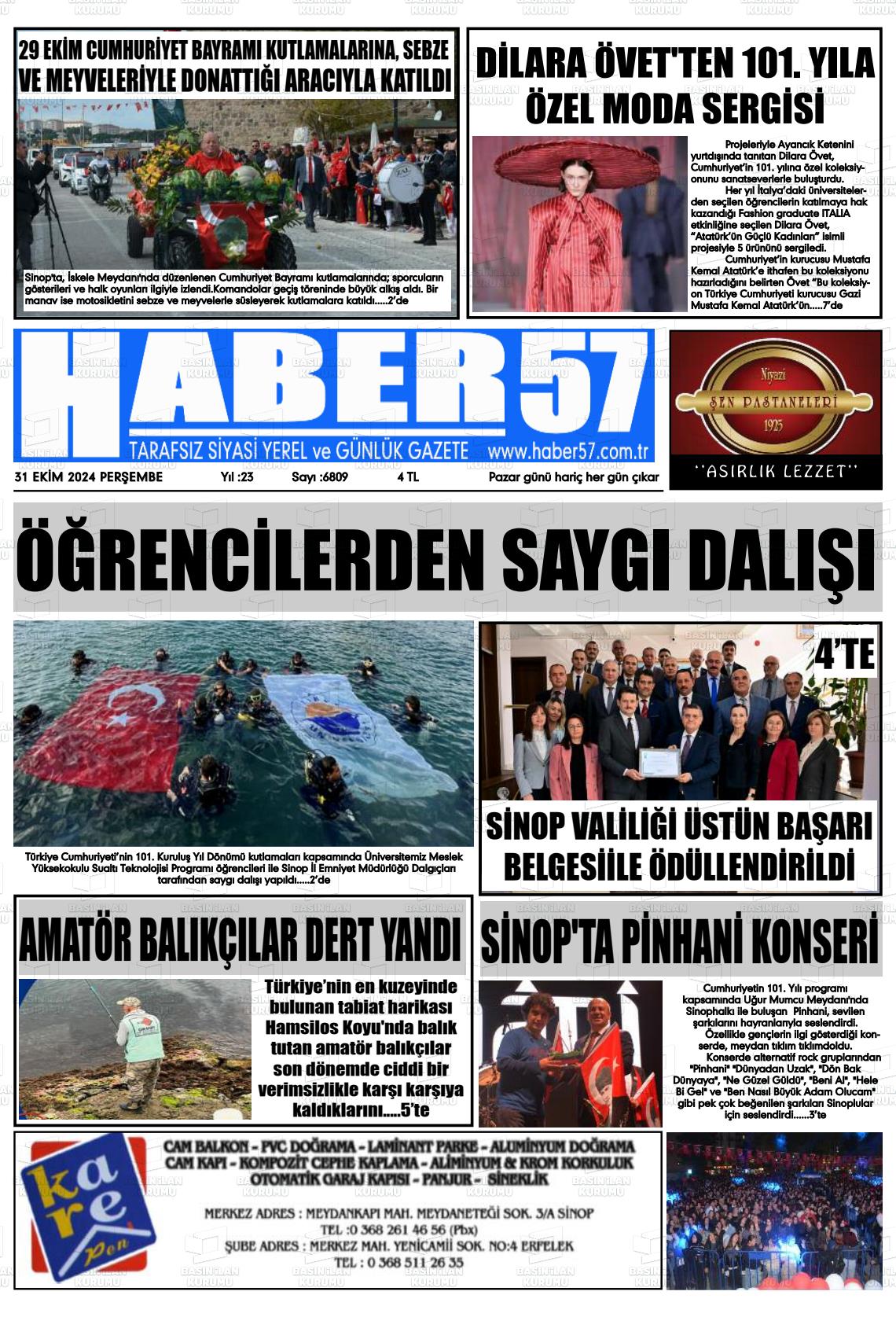 31 Ekim 2024 Haber 57 Gazete Manşeti