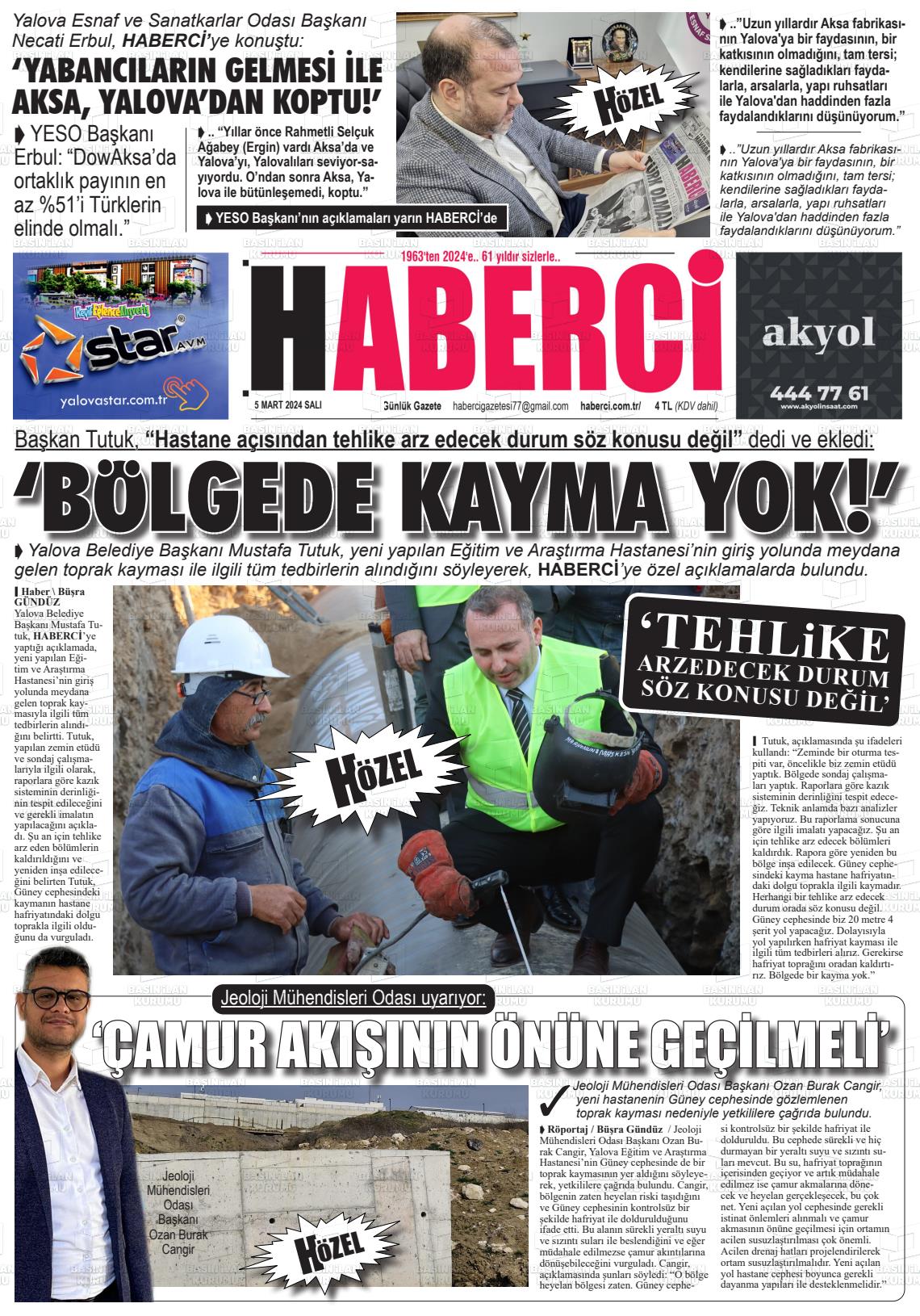 06 Mart 2024 Haberci Gazete Manşeti