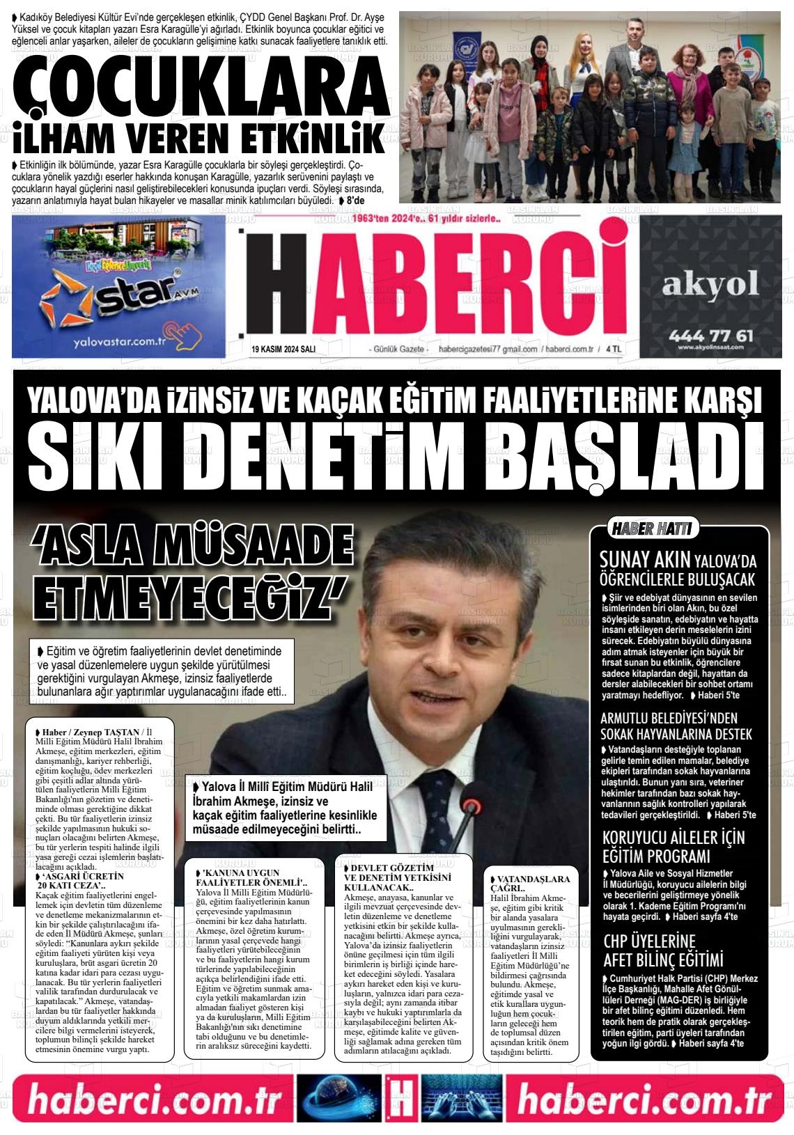 19 Kasım 2024 Haberci Gazete Manşeti