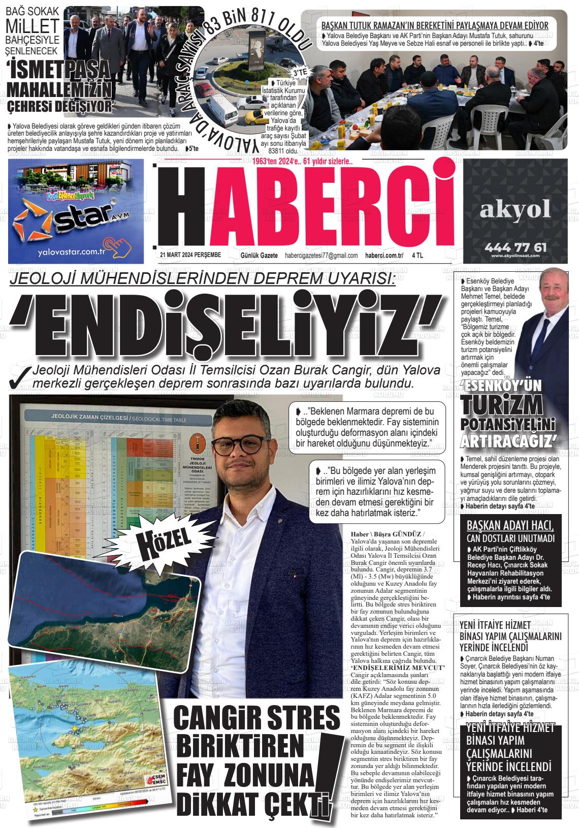 21 Mart 2024 Haberci Gazete Manşeti