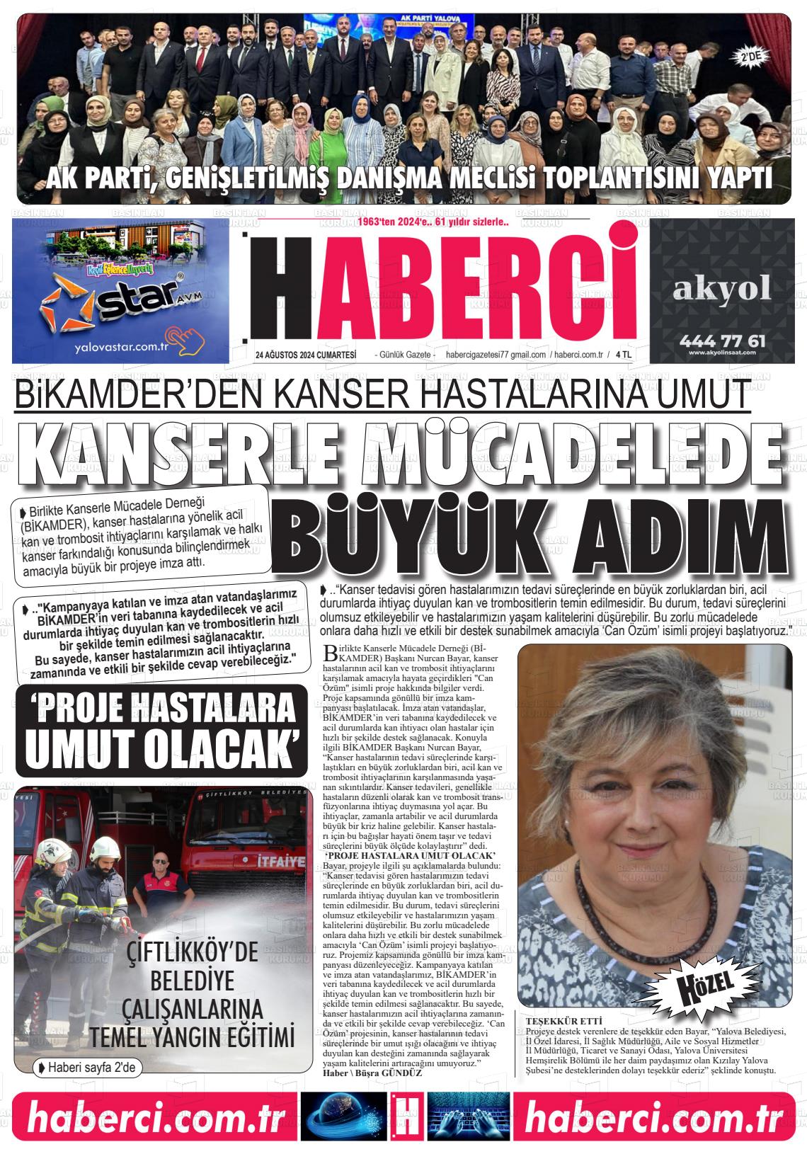 24 Ağustos 2024 Haberci Gazete Manşeti