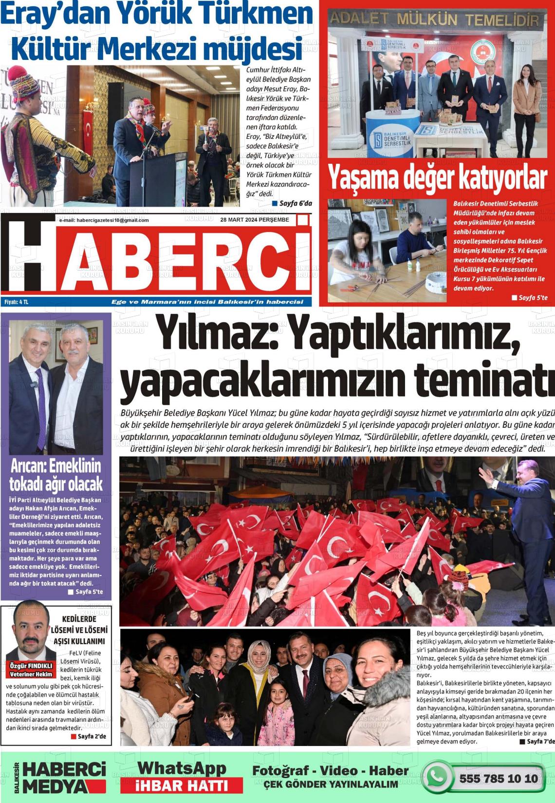 28 Mart 2024 Balıkesir Haberci Gazete Manşeti