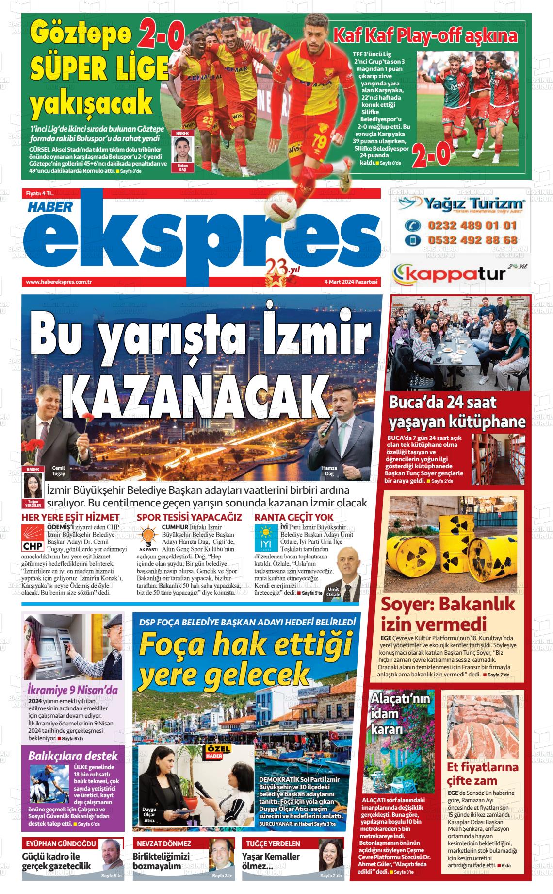 04 Mart 2024 Haber Ekspres Gazete Manşeti