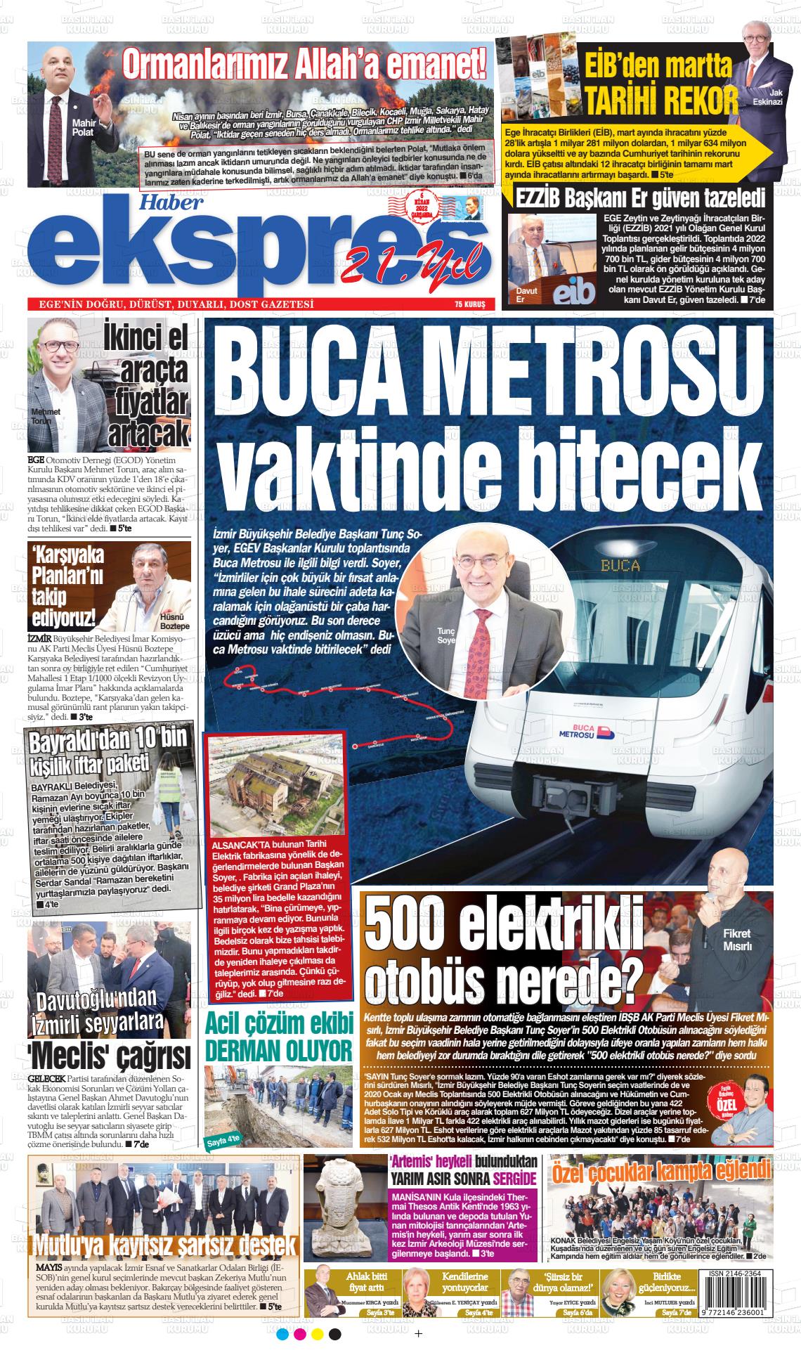 06 Nisan 2022 Haber Ekspres Gazete Manşeti