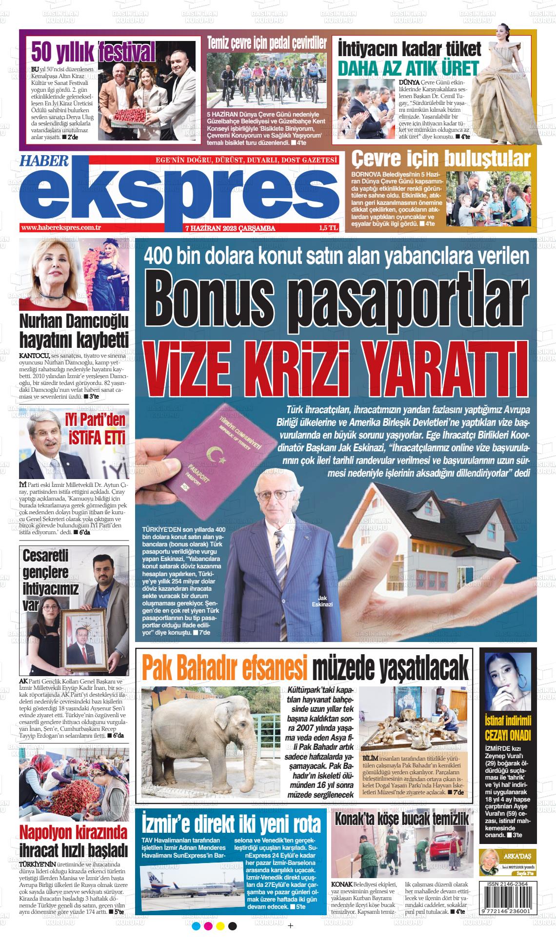 07 Haziran 2023 Haber Ekspres Gazete Manşeti