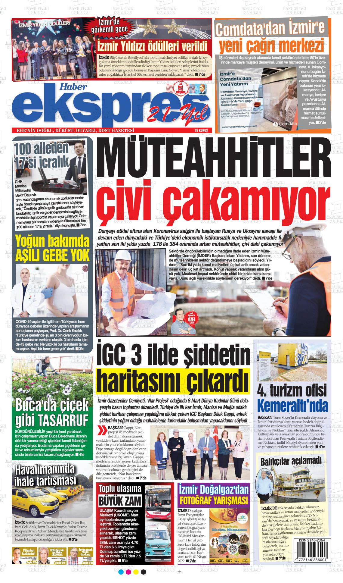 10 Mart 2022 Haber Ekspres Gazete Manşeti