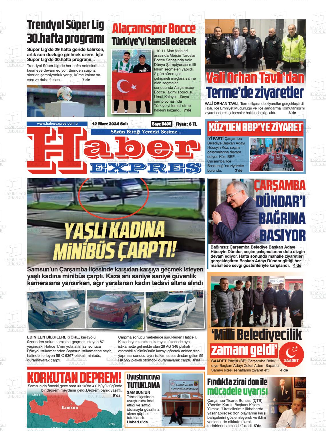 12 Mart 2024 Haber Expres Gazete Manşeti