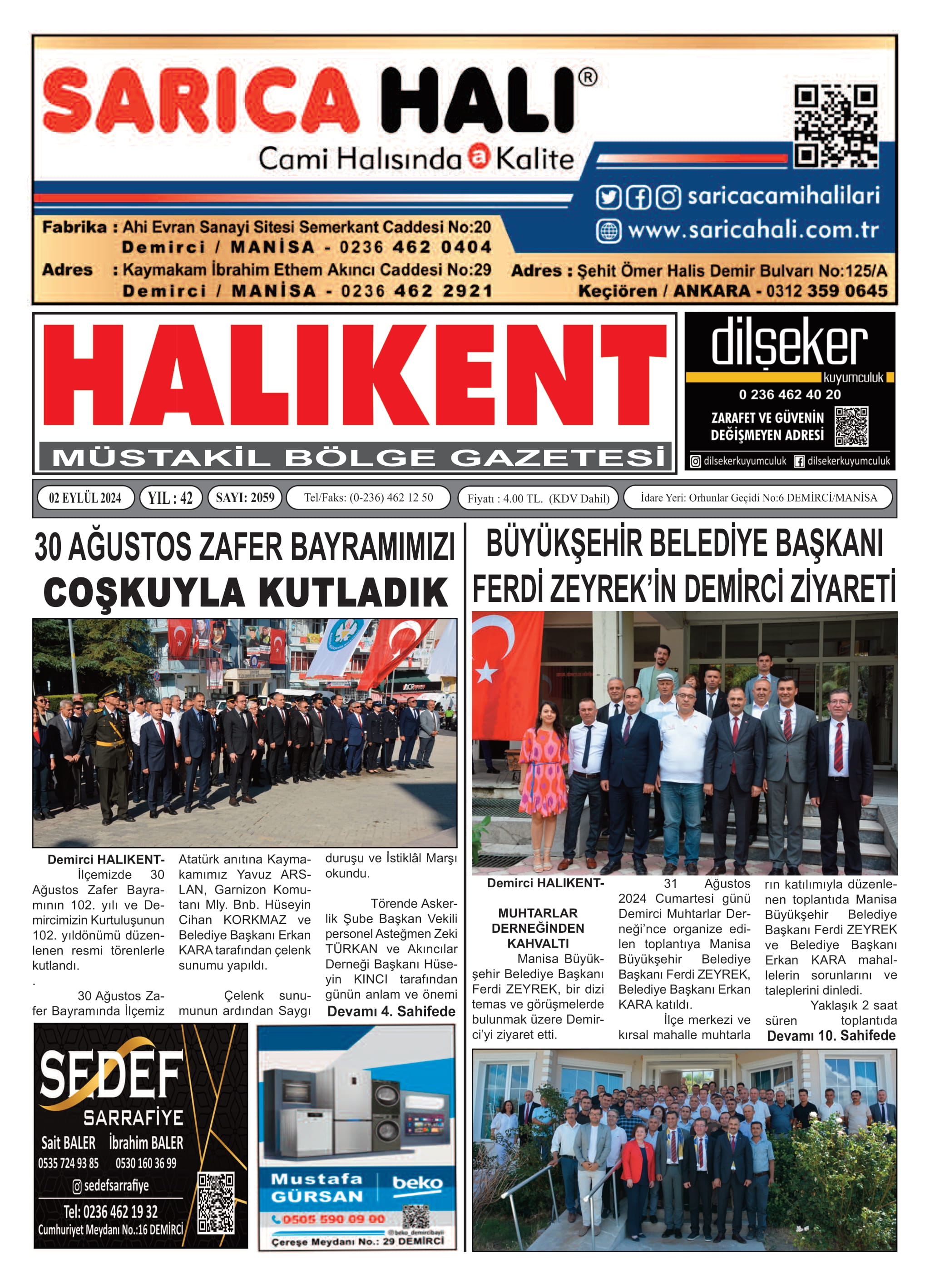 03 Eylül 2024 Halikent Gazete Manşeti