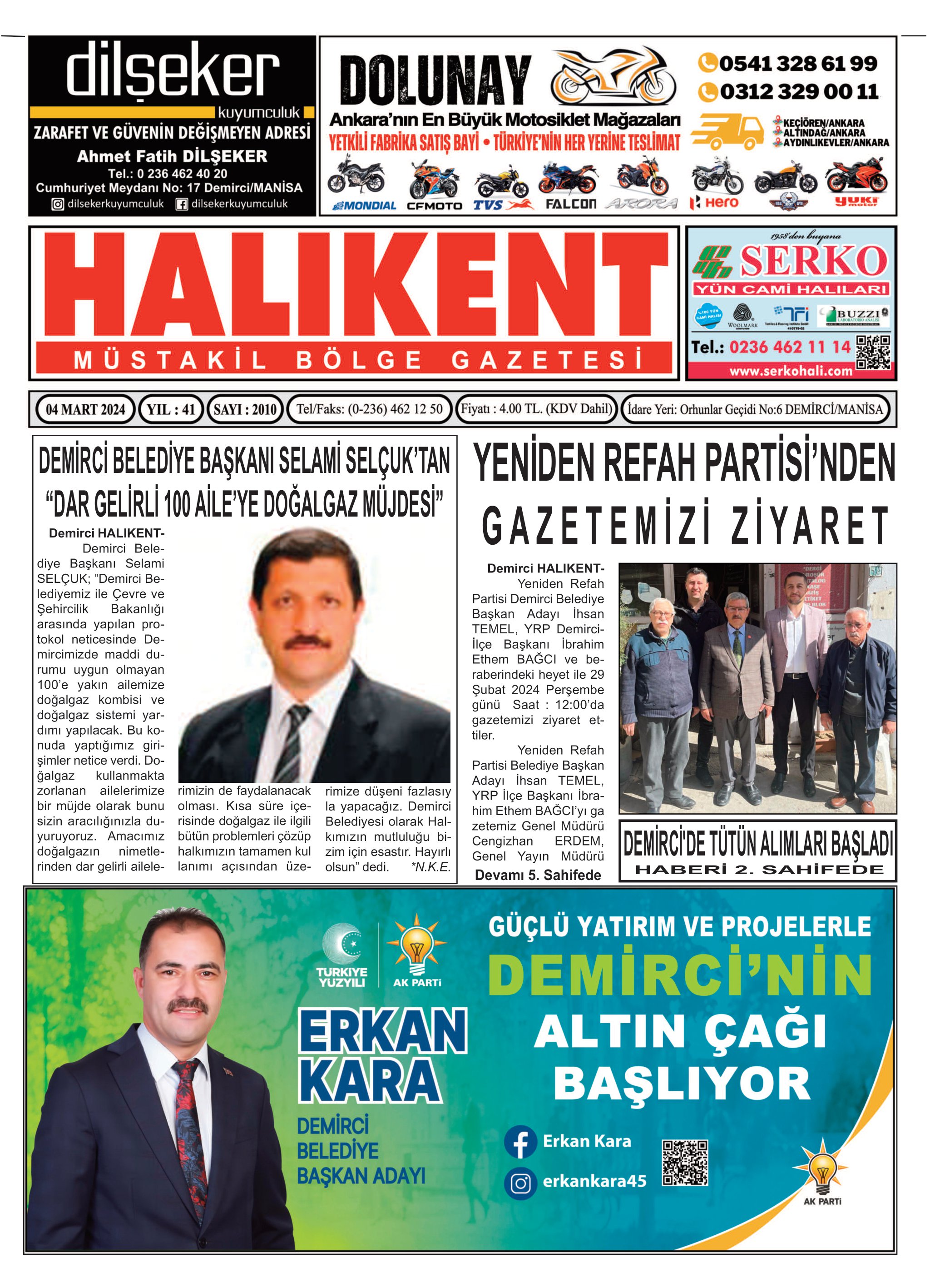 07 Mart 2024 Halikent Gazete Manşeti