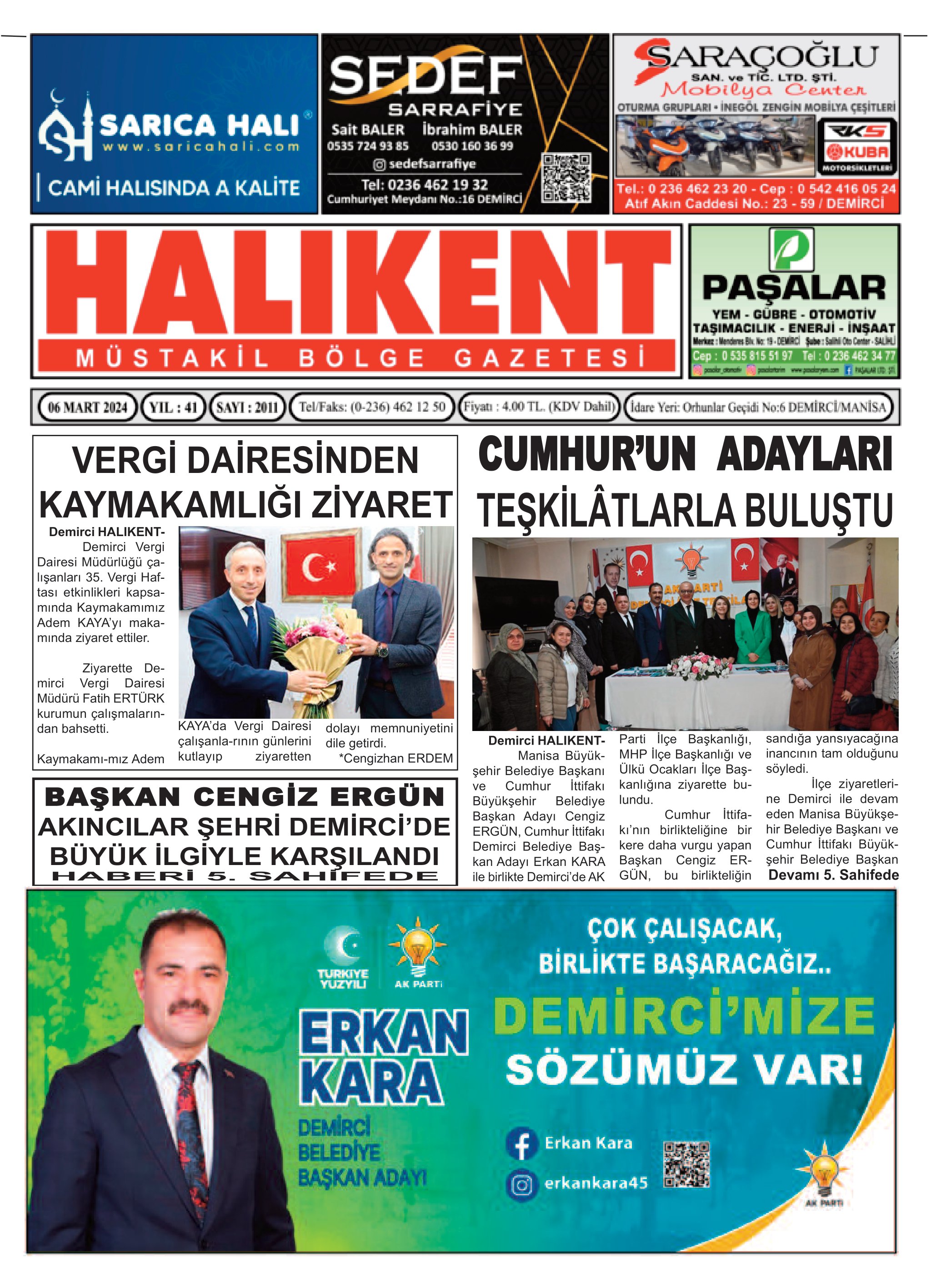 09 Mart 2024 Halikent Gazete Manşeti