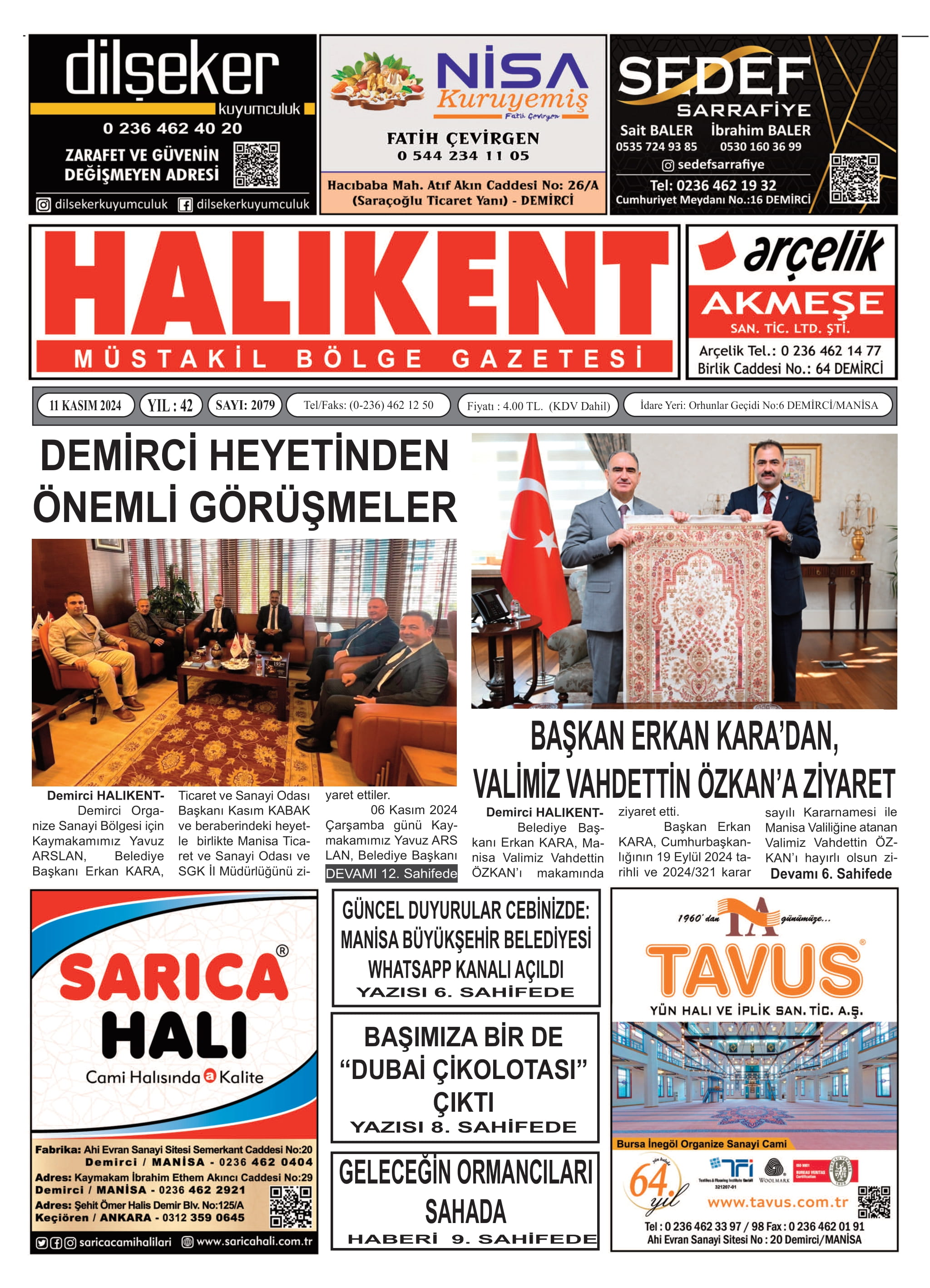 12 Kasım 2024 Halikent Gazete Manşeti