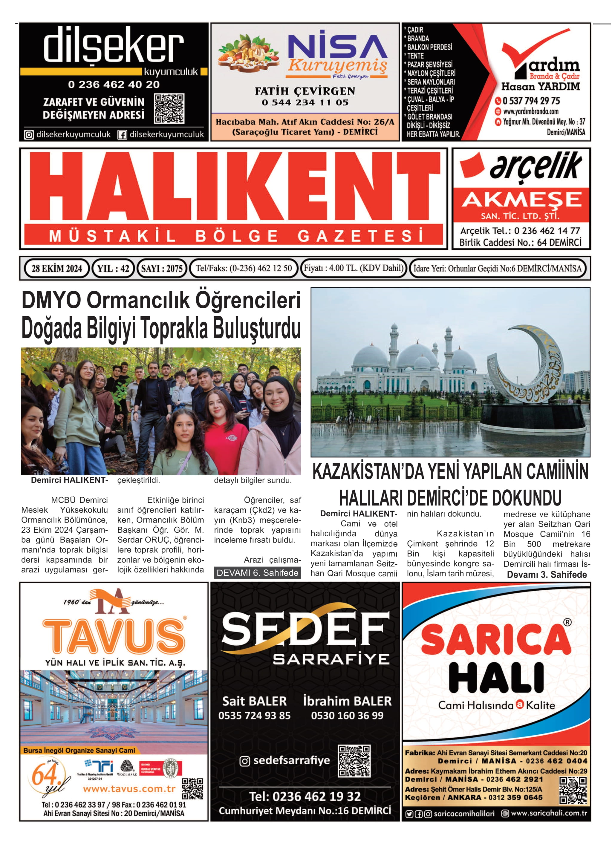 29 Ekim 2024 Halikent Gazete Manşeti