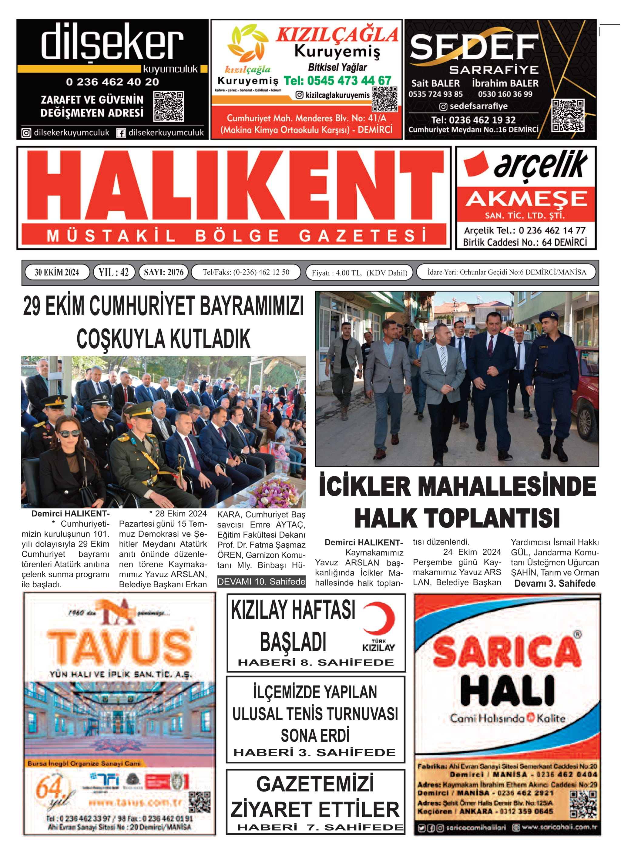 03 Kasım 2024 Halikent Gazete Manşeti