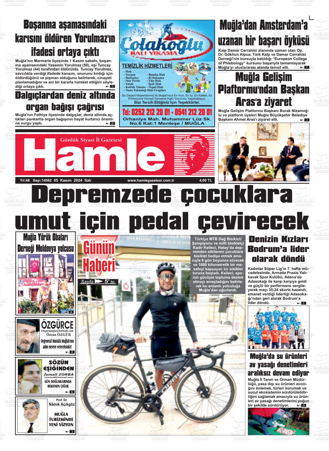 05 Kasım 2024 Hamle Gazete Manşeti