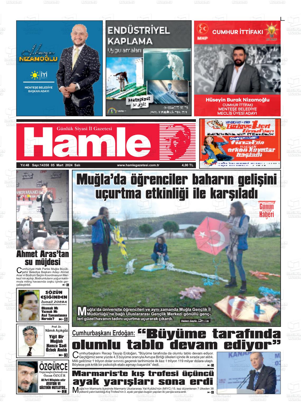 07 Mart 2024 Hamle Gazete Manşeti