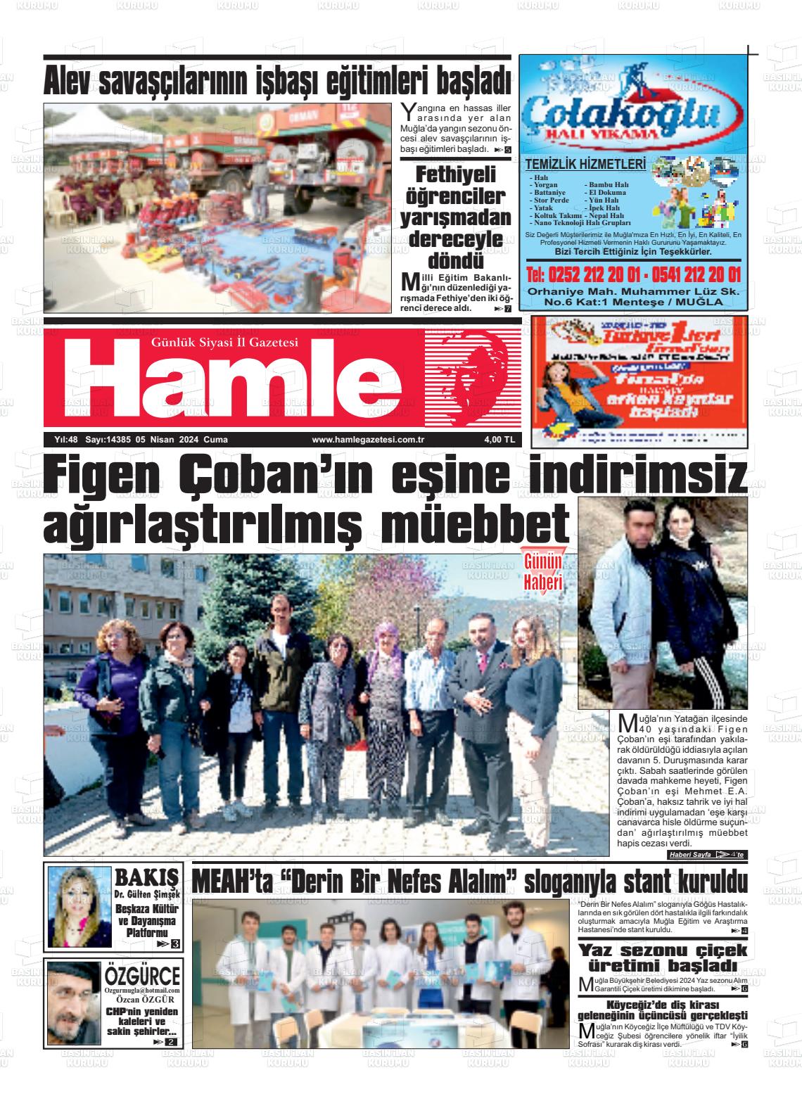 05 Nisan 2024 Hamle Gazete Manşeti