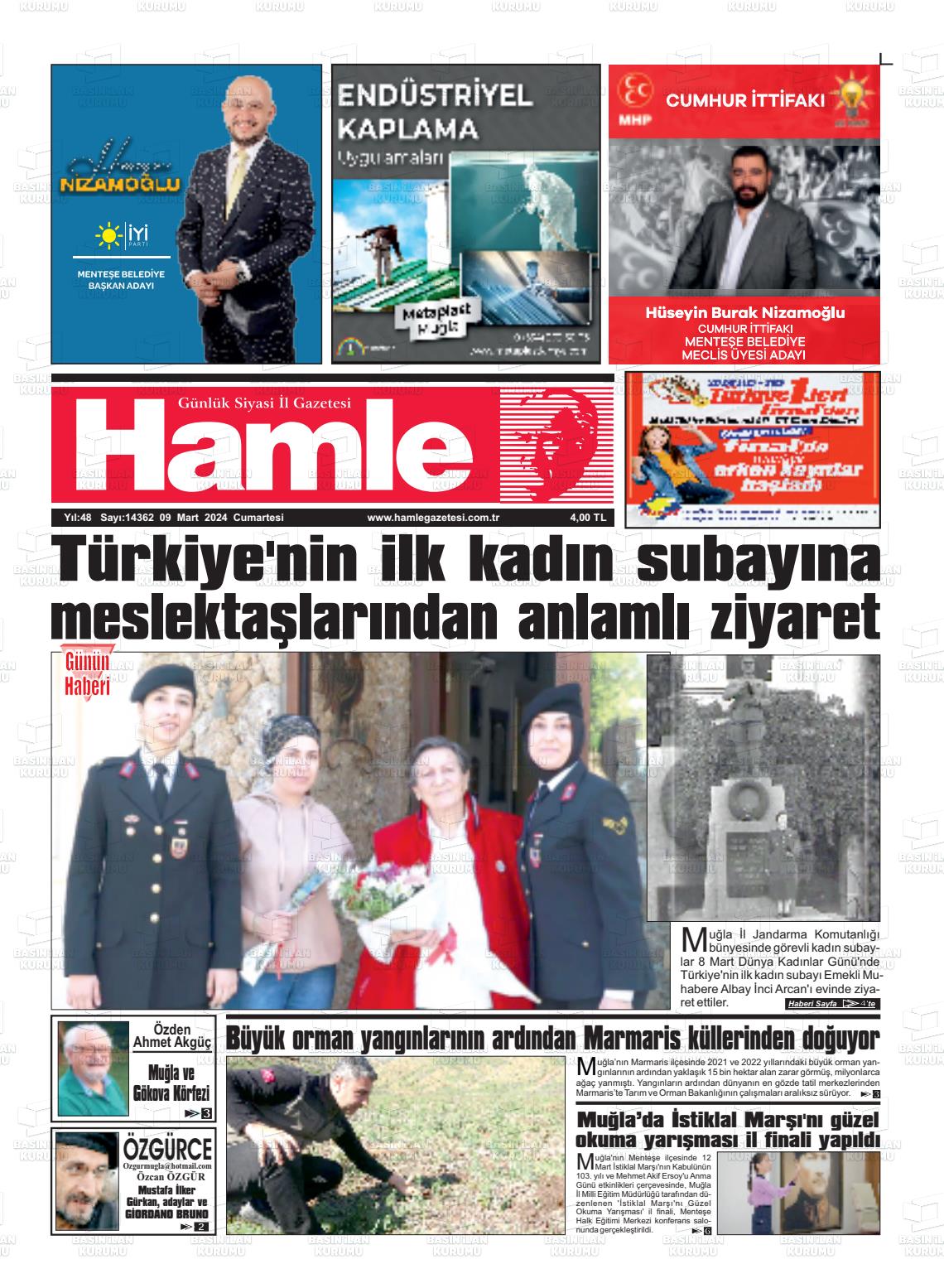 09 Mart 2024 Hamle Gazete Manşeti