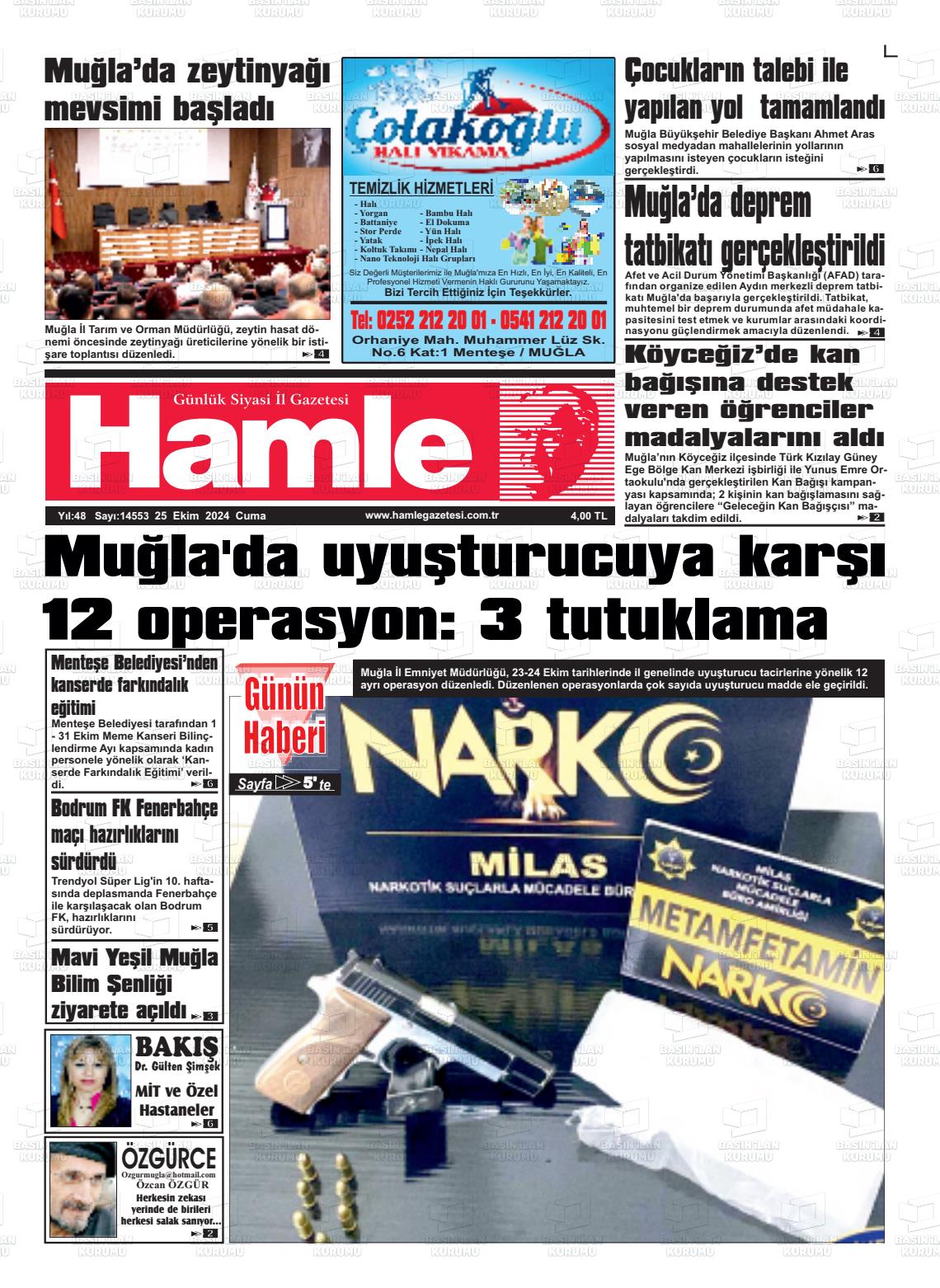 25 Ekim 2024 Hamle Gazete Manşeti