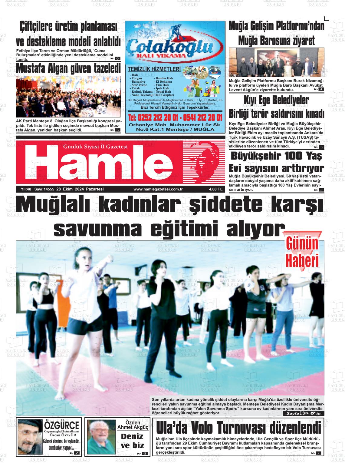 28 Ekim 2024 Hamle Gazete Manşeti