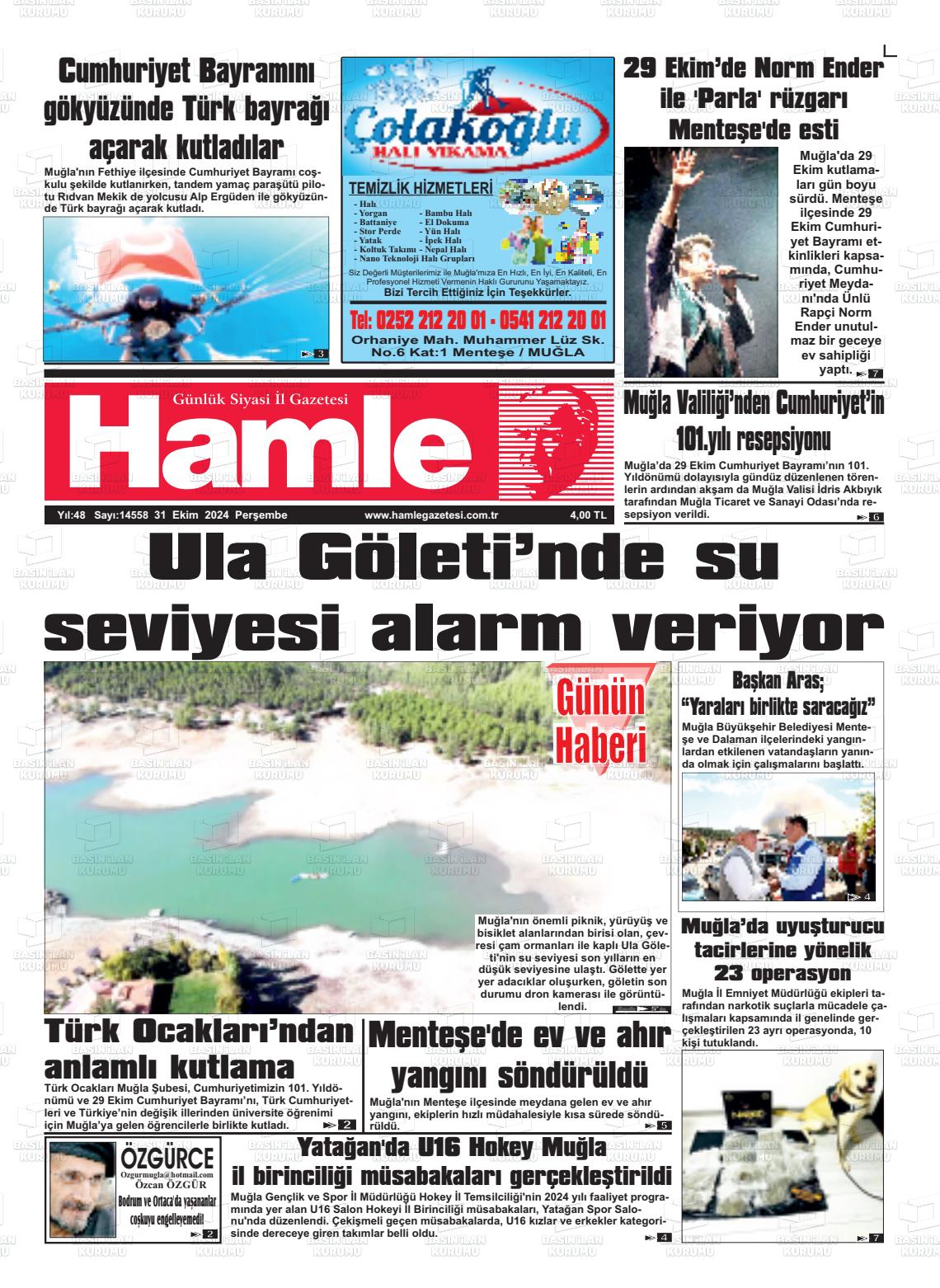 31 Ekim 2024 Hamle Gazete Manşeti