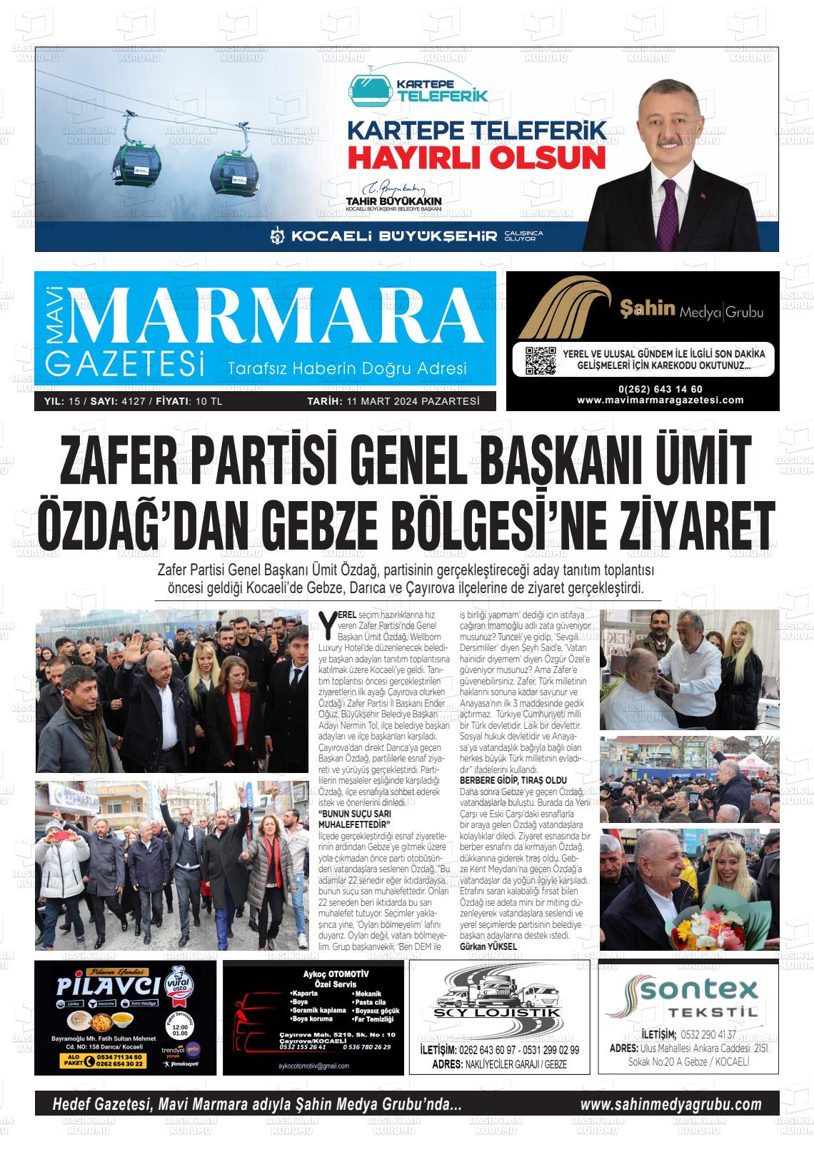 11 Mart 2024 Hedef Gazete Manşeti