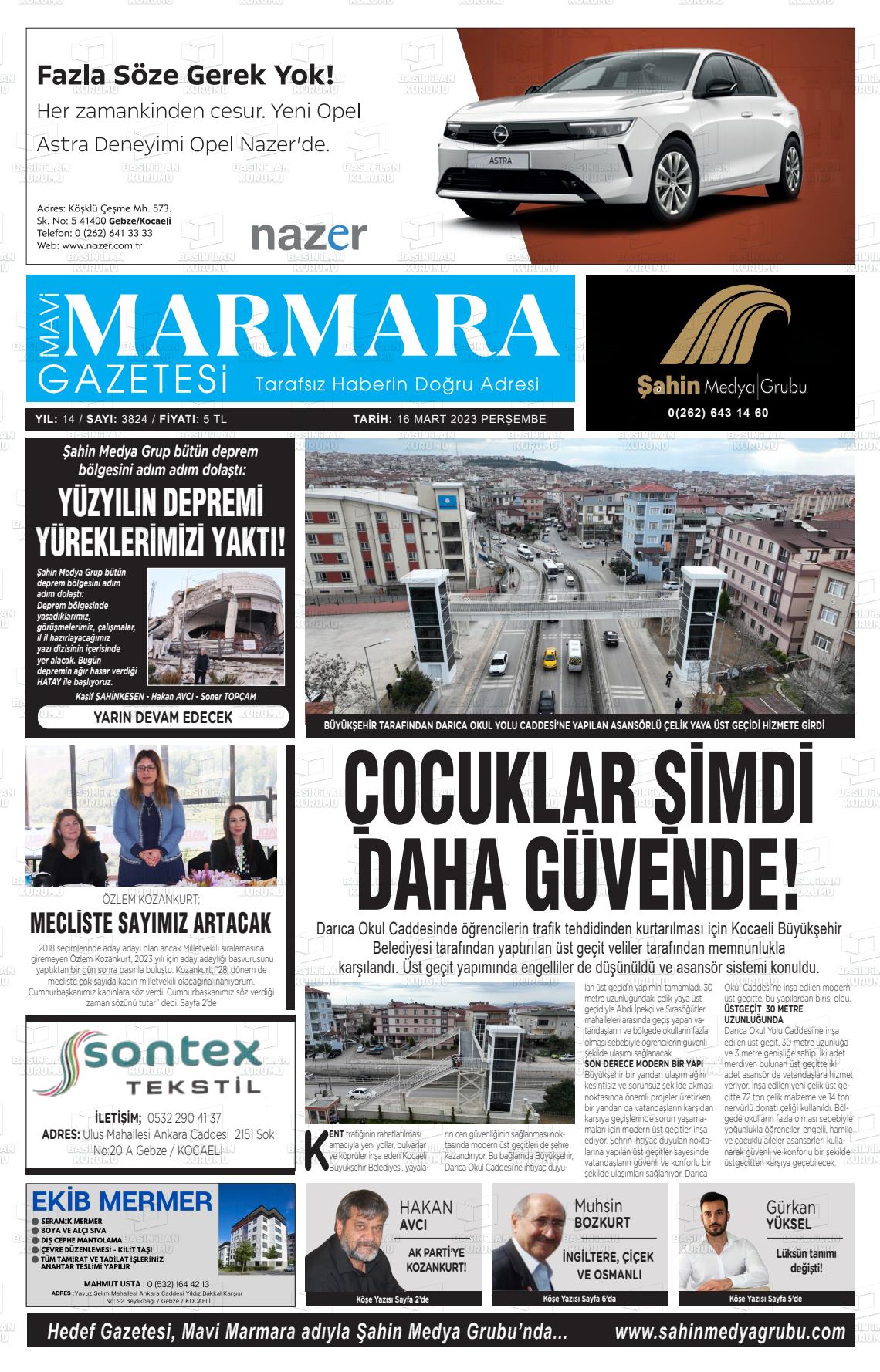 16 Mart 2023 Hedef Gazete Manşeti