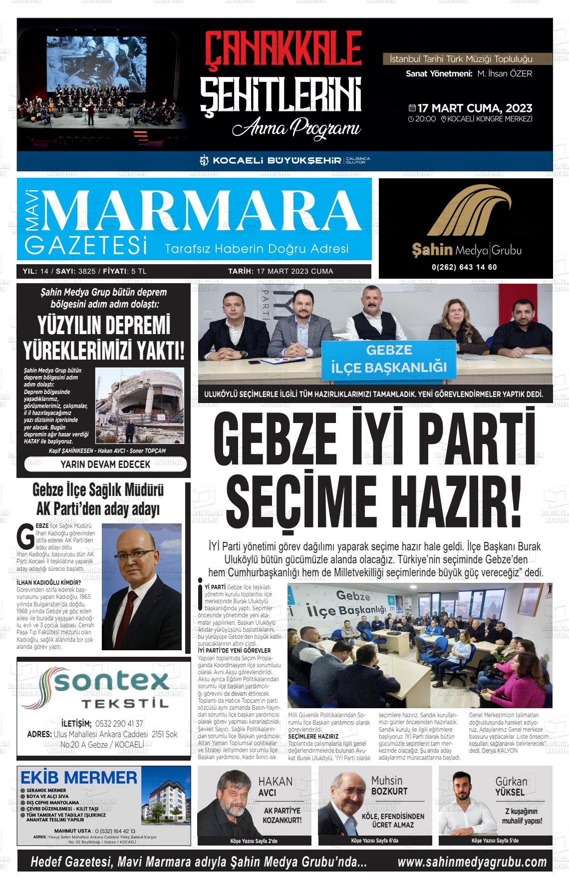 17 Mart 2023 Hedef Gazete Manşeti