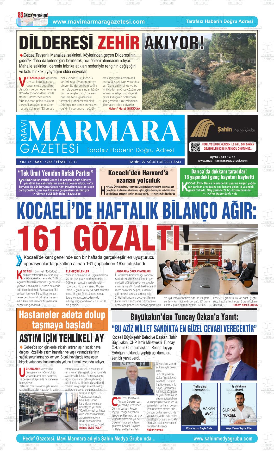 27 Ağustos 2024 Hedef Gazete Manşeti