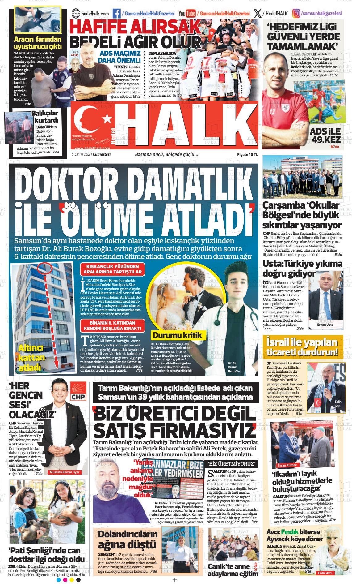 05 Ekim 2024 Hedef Halk Gazete Manşeti