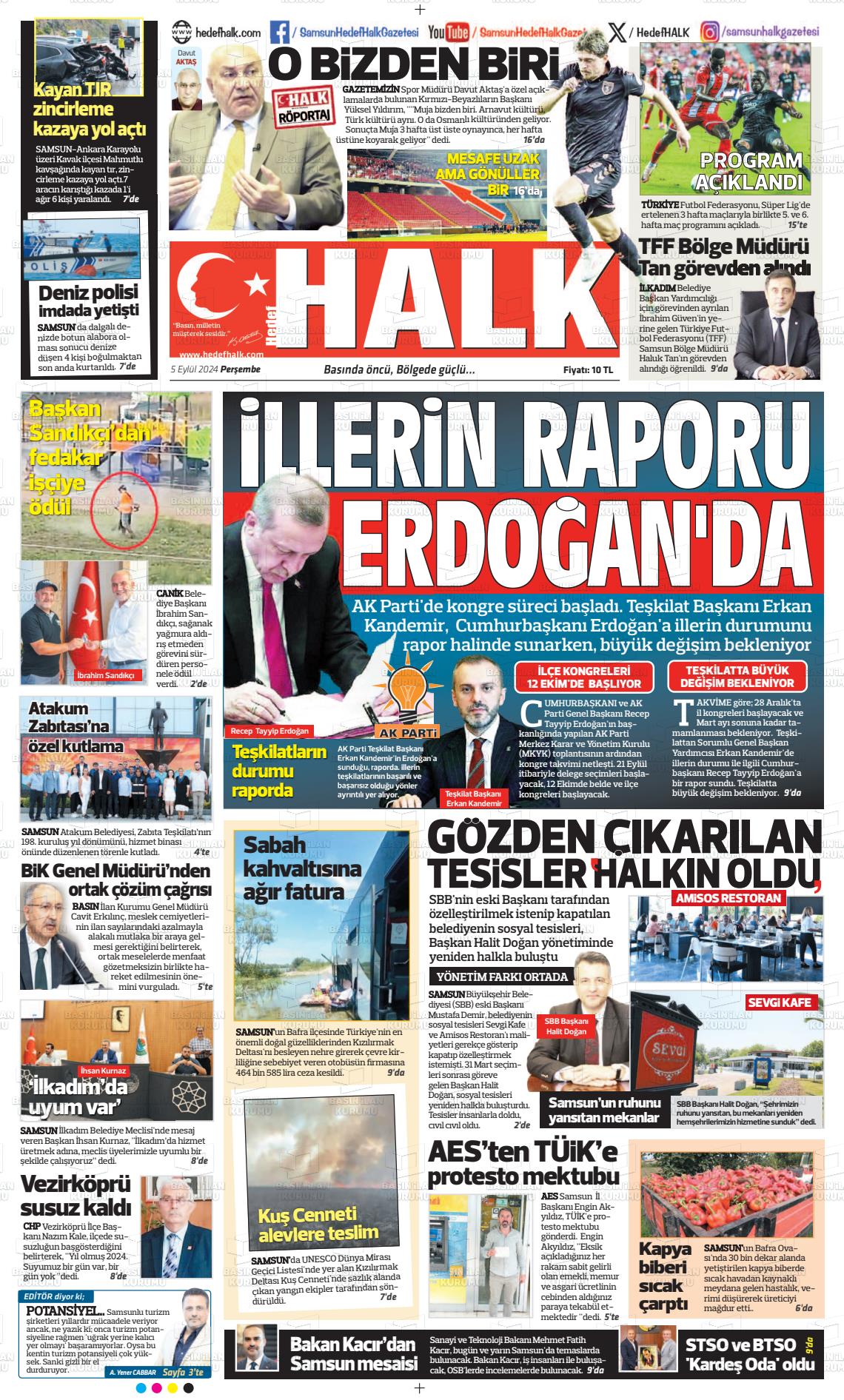 05 Eylül 2024 Hedef Halk Gazete Manşeti