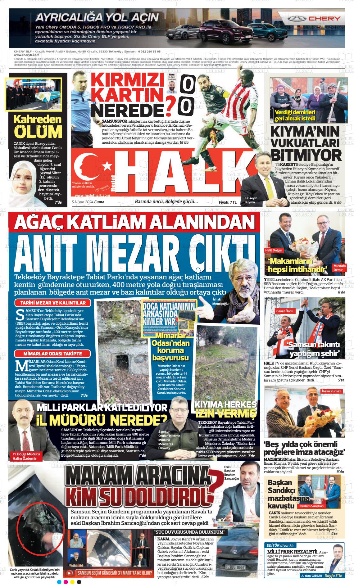 05 Nisan 2024 Hedef Halk Gazete Manşeti