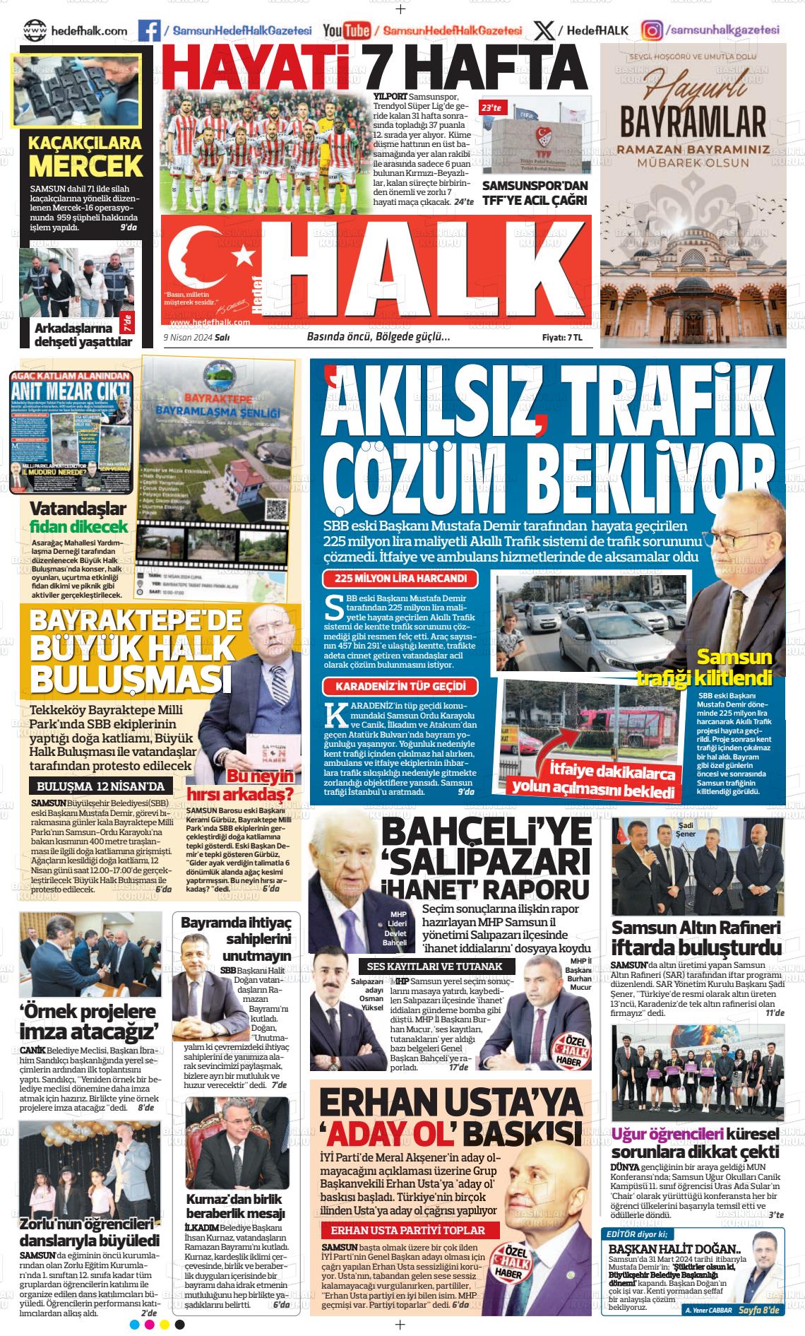 09 Nisan 2024 Hedef Halk Gazete Manşeti