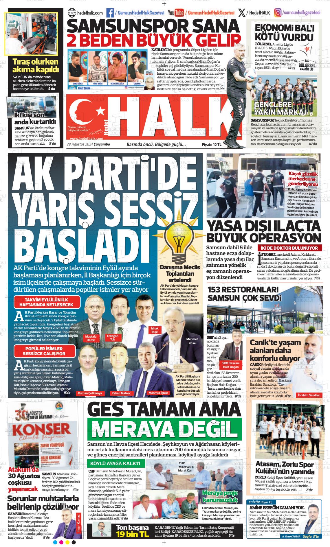 28 Ağustos 2024 Hedef Halk Gazete Manşeti