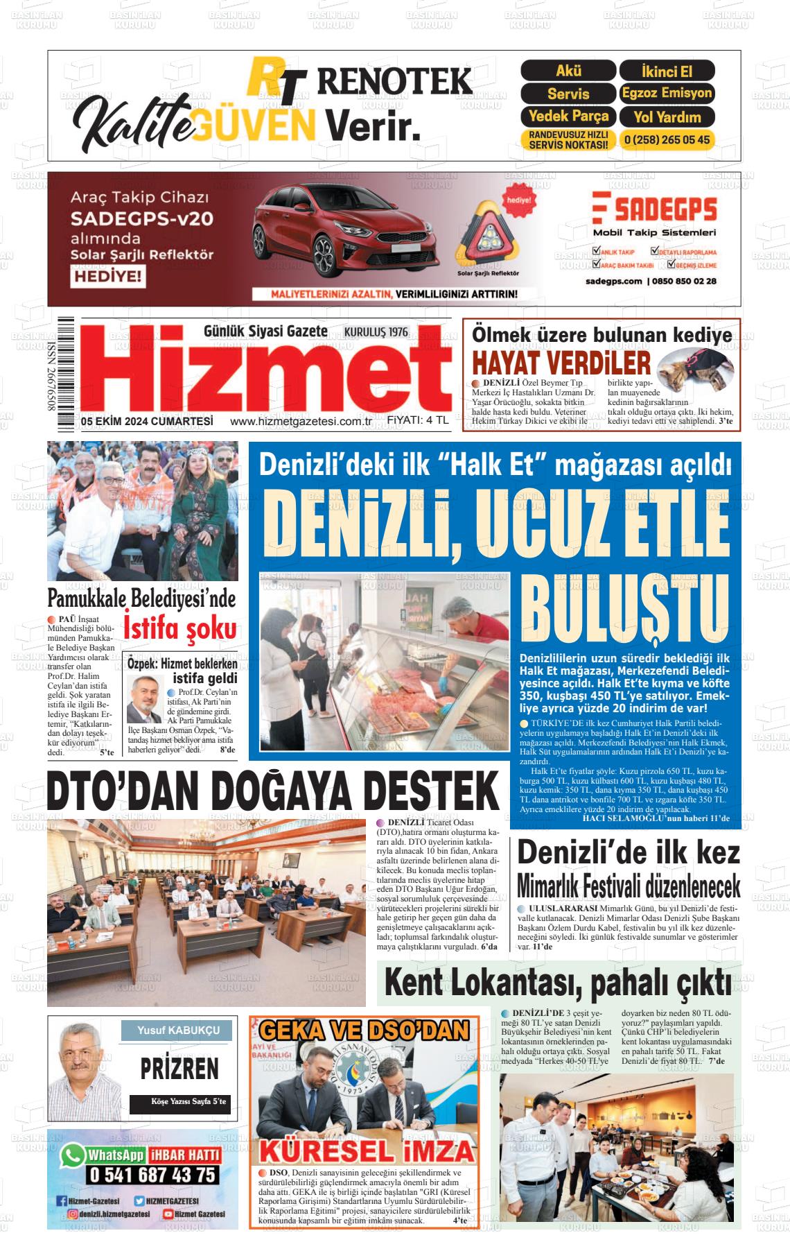 05 Ekim 2024 Hizmet Gazete Manşeti