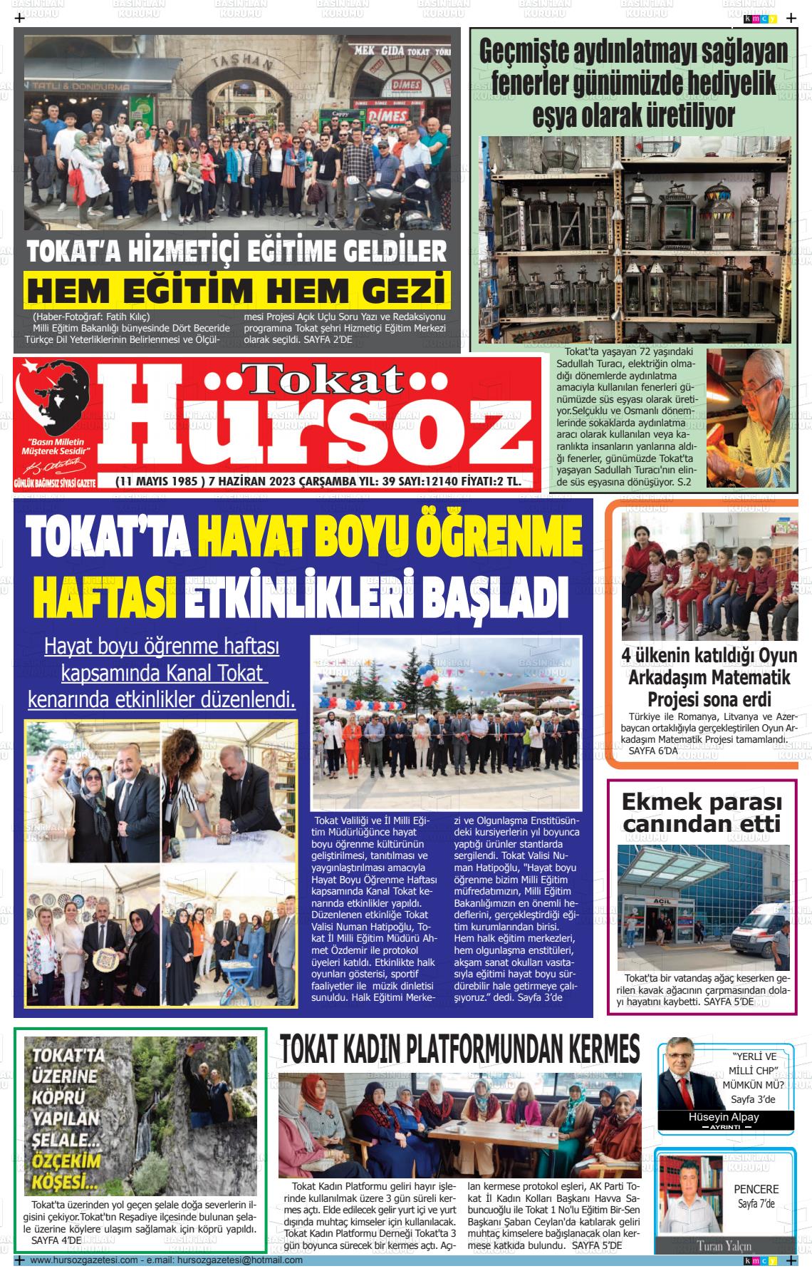 07 Haziran 2023 Hürsöz Gazete Manşeti