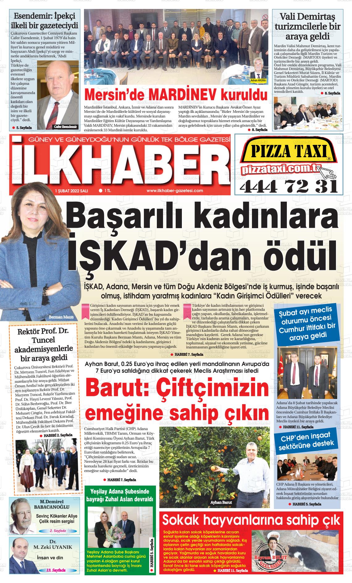 01 Şubat 2022 İlk Haber Gazete Manşeti