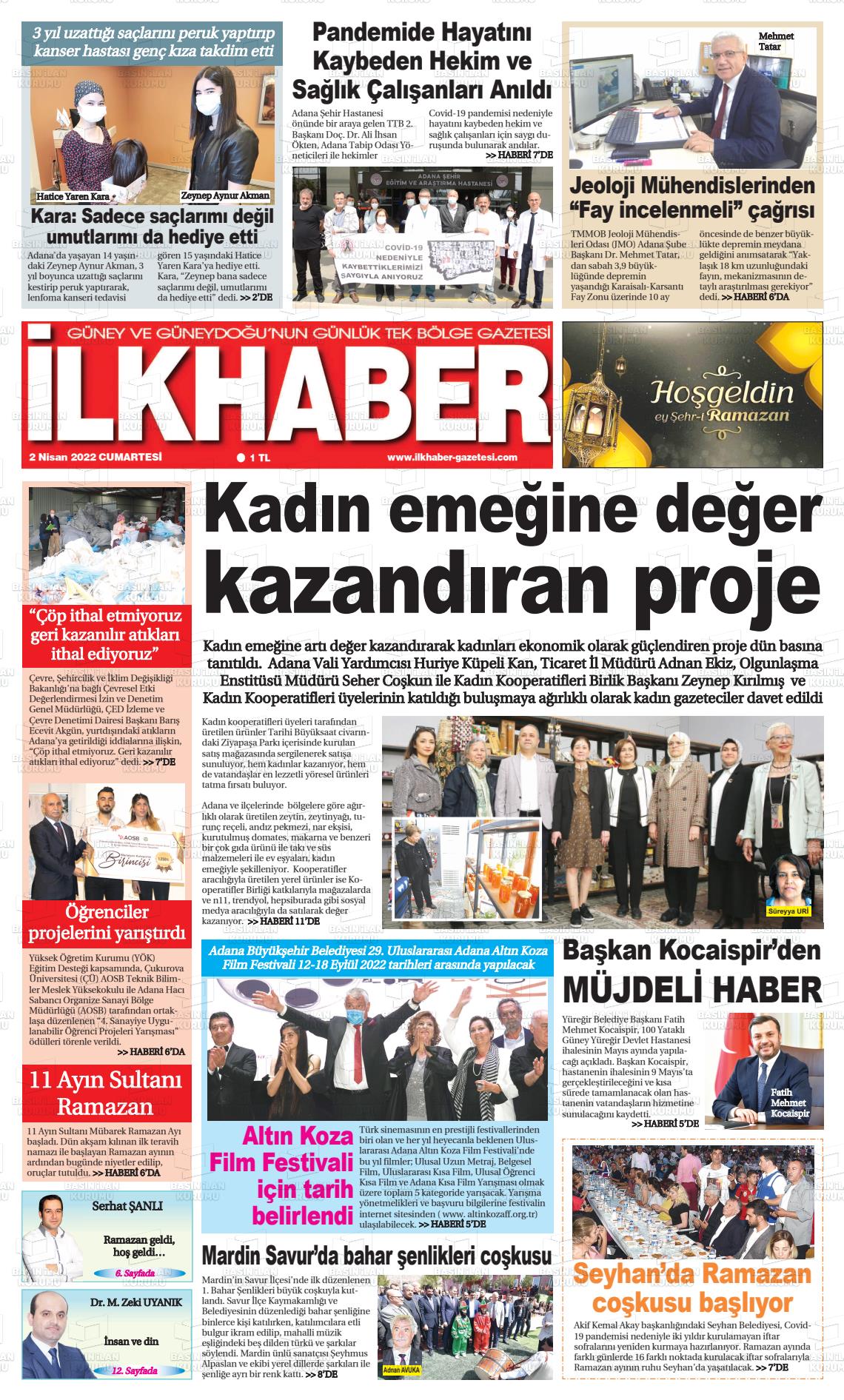 02 Nisan 2022 İlk Haber Gazete Manşeti