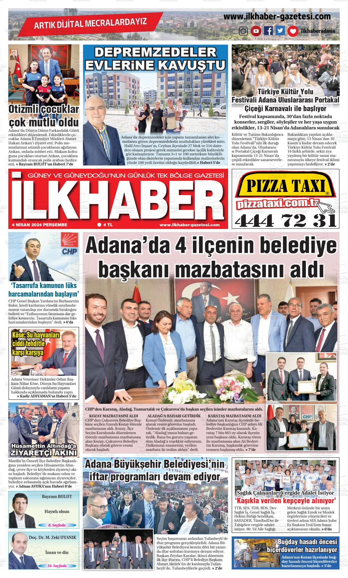 04 Nisan 2024 İlk Haber Gazete Manşeti