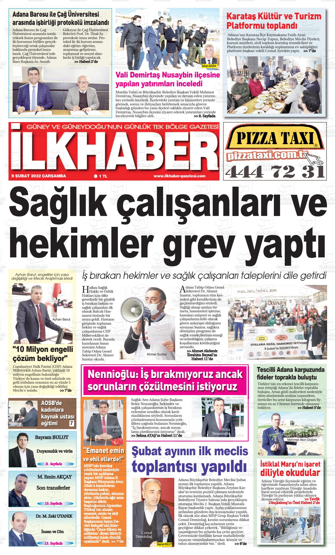 09 Şubat 2022 İlk Haber Gazete Manşeti