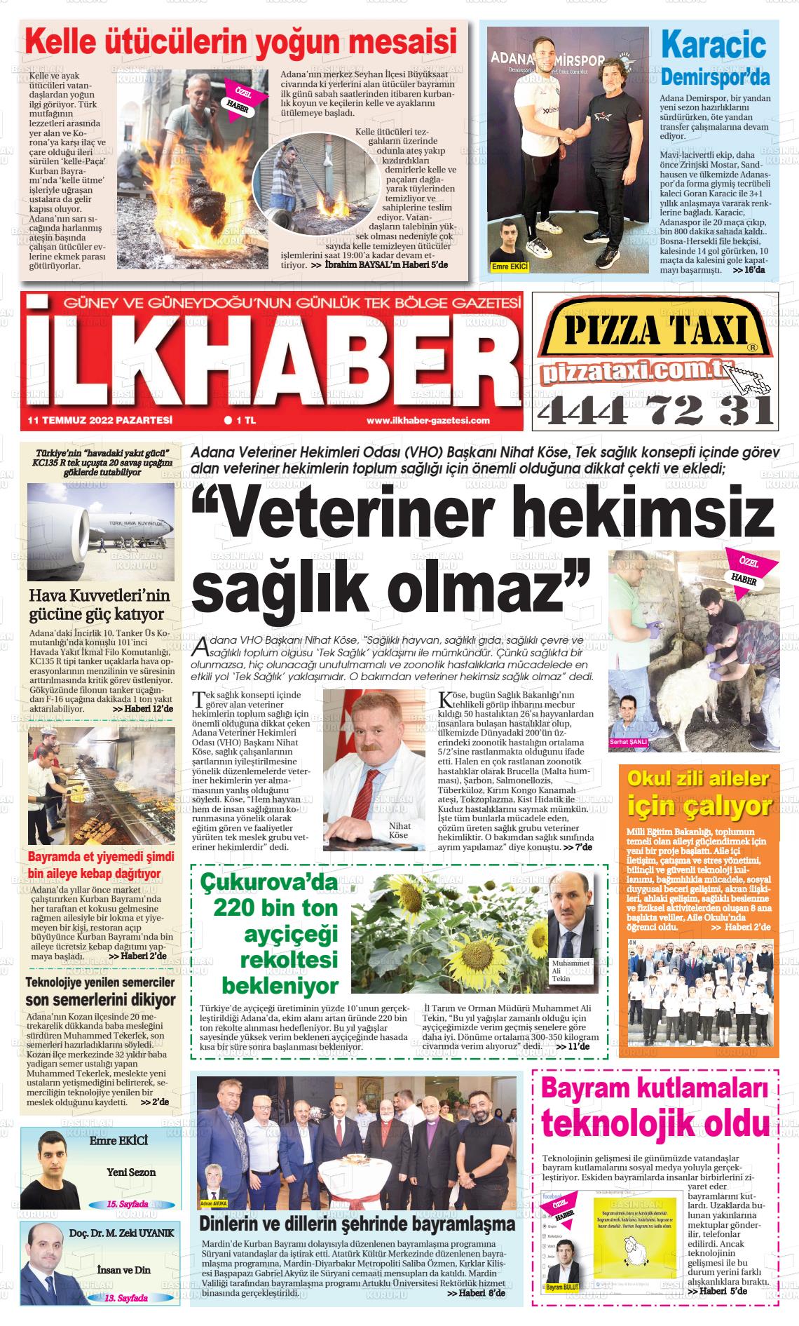 11 Temmuz 2022 İlk Haber Gazete Manşeti