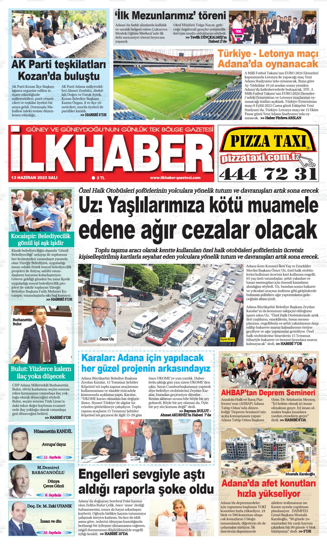 13 Haziran 2023 İlk Haber Gazete Manşeti