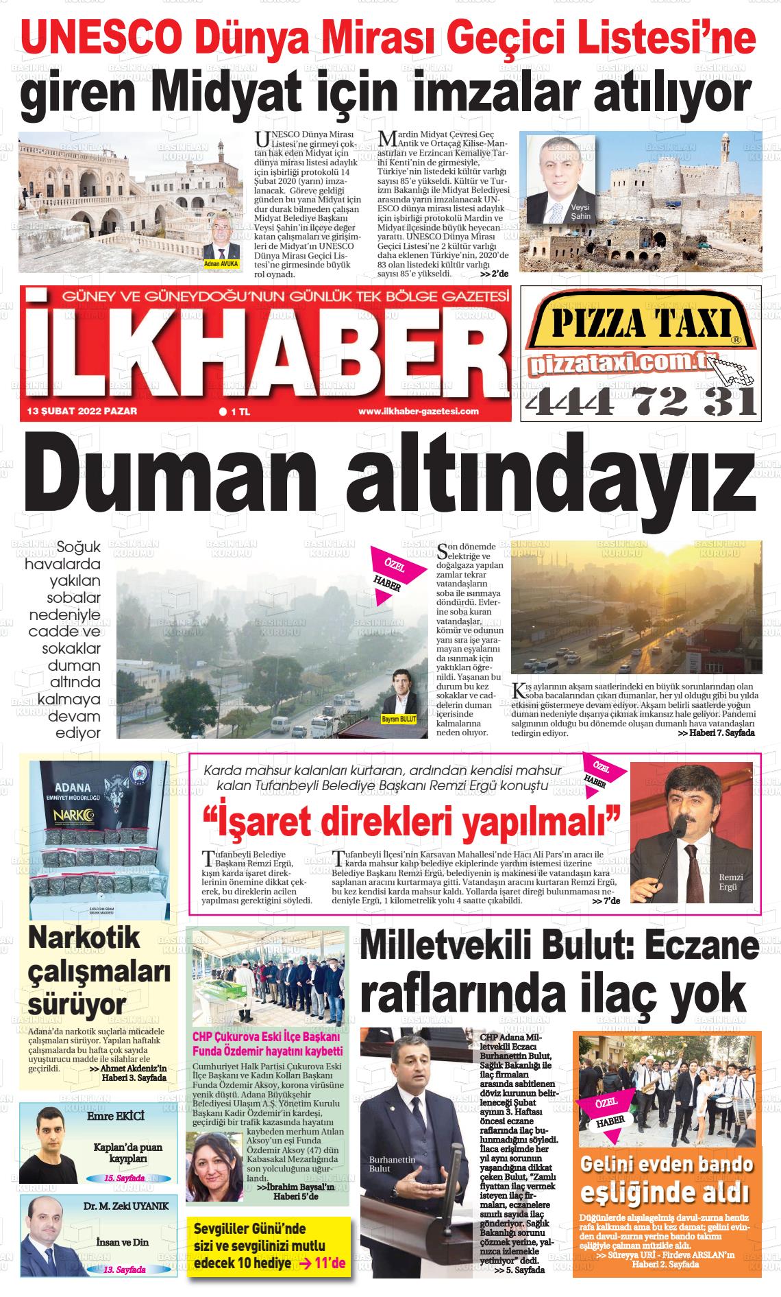 13 Şubat 2022 İlk Haber Gazete Manşeti